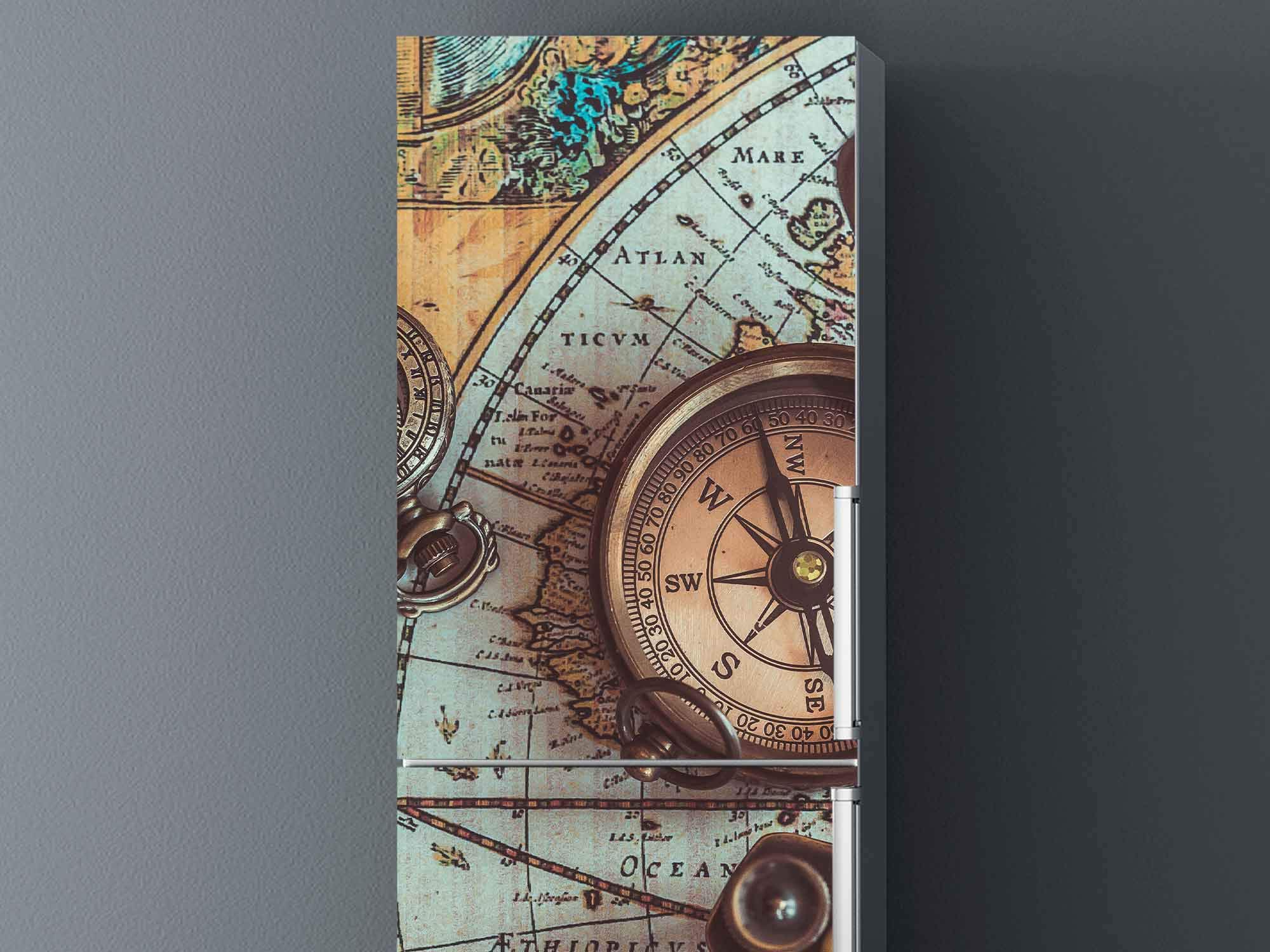Autocollant Vinyle Carte Du Monde 185x70 Cm - Décoration Frigo, Meuble, Surface Lisse - 10