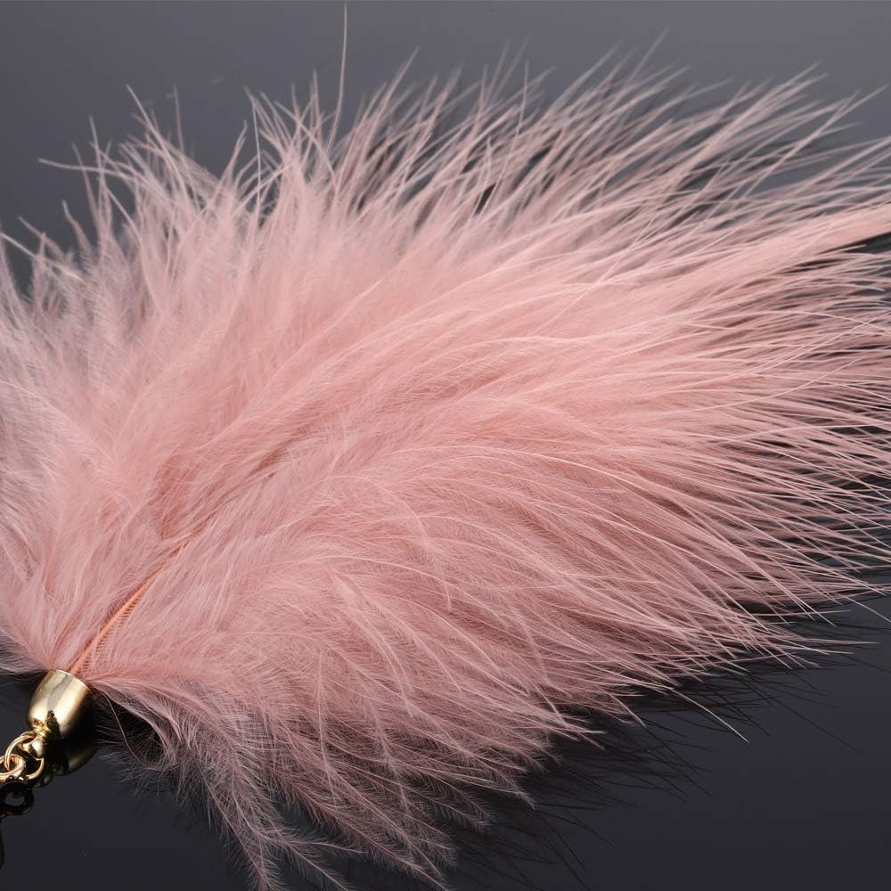 Elegant Feather Earrings for Women Nature Stone Feather Fringe Dangle Earrings Bohemian Style Jewelry - Image 4