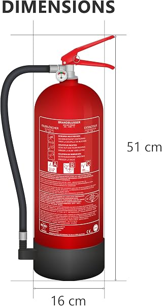 ELRO FEP6KG Extincteur à Poudre 6 kg – Classes ABC – Grande capacité – pour véhicules, Maison et Atelier – Certifié en 3 - 2