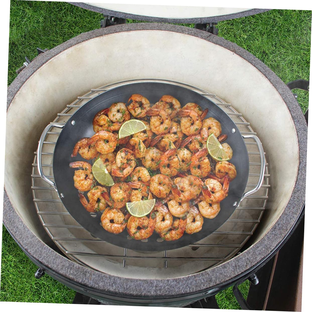 INOOMP Bandeja Para Hornear Wok Para Parrilla De Inoxidable Cesta Profesional Para Verduras Accesorio Para Barbacoa Para Asar Carne y Verduras La Parrilla