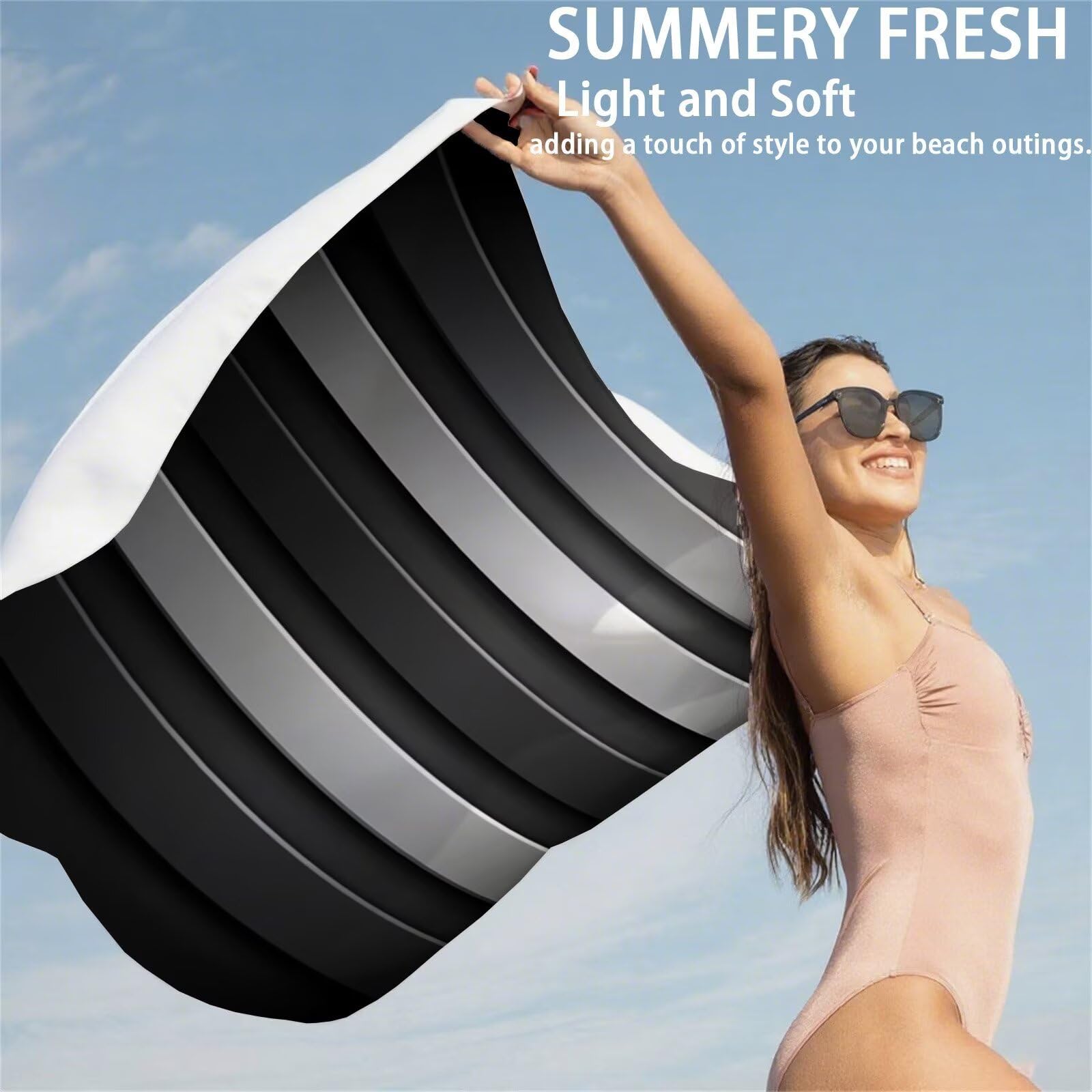 Mikrofaser Strandtuch 100x200cm, Grau Strandtuch Tartan Saunahandtuc 2 Stück Stranddecke Sandfrei, Schnell Trocknendes, Saugfahiges Strandmatte, Sporthandtuch für Reise Urlaub Schwimmen Camping OC-923