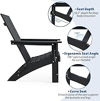 Vista 8 de Silla plegable Adirondack resistente a la intemperie, sillas plegables para hoguera de polietileno de alta densidad al aire libre, silla Adirondack