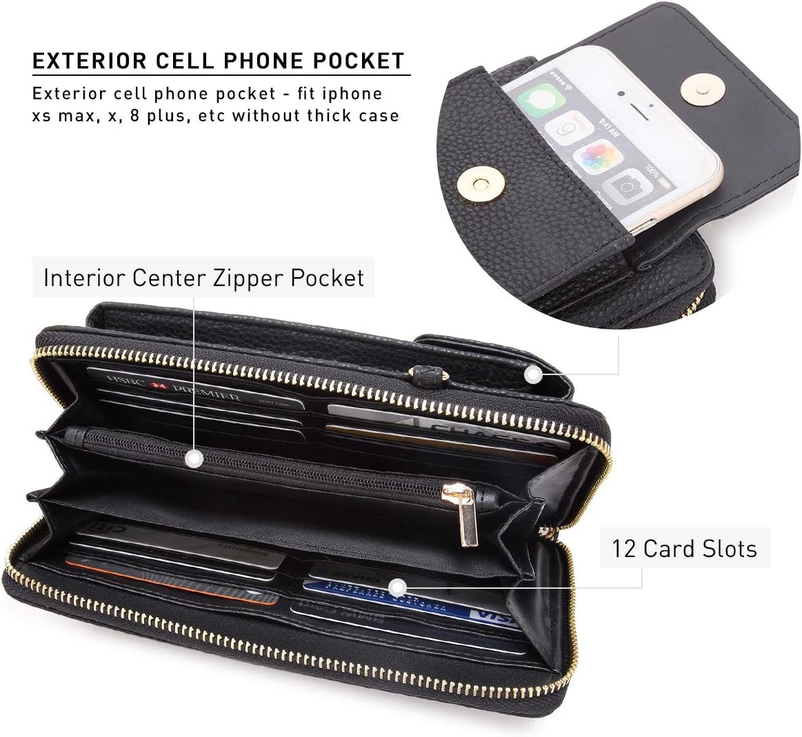 Dasein Crossbody Bag Phone Purse Handbag for Women Shoulder Bag Credit Card Wristlet Wallet with Multi Pockets - Image 5