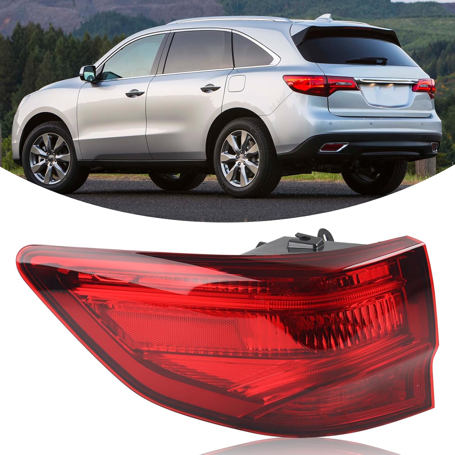 RH LED Tail Light With Bulb Harness Assembly Compatible With 2014-2020 Acura MDX Rear Lamp Right Passenger Side Replacement 33500TZ5A02 AC2805103 CAPA