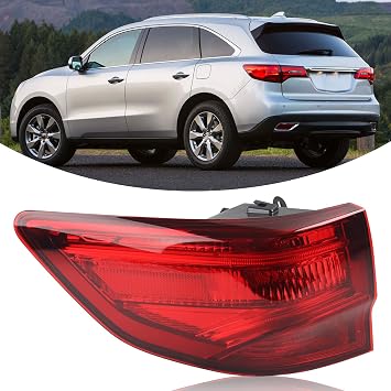 LH LED Tail Light With Bulb Harness Assembly Compatible With 2014-2020 Acura MDX Rear Lamp Left Driver Side Replacement 33550TZ5A02 AC2804103 CAPA