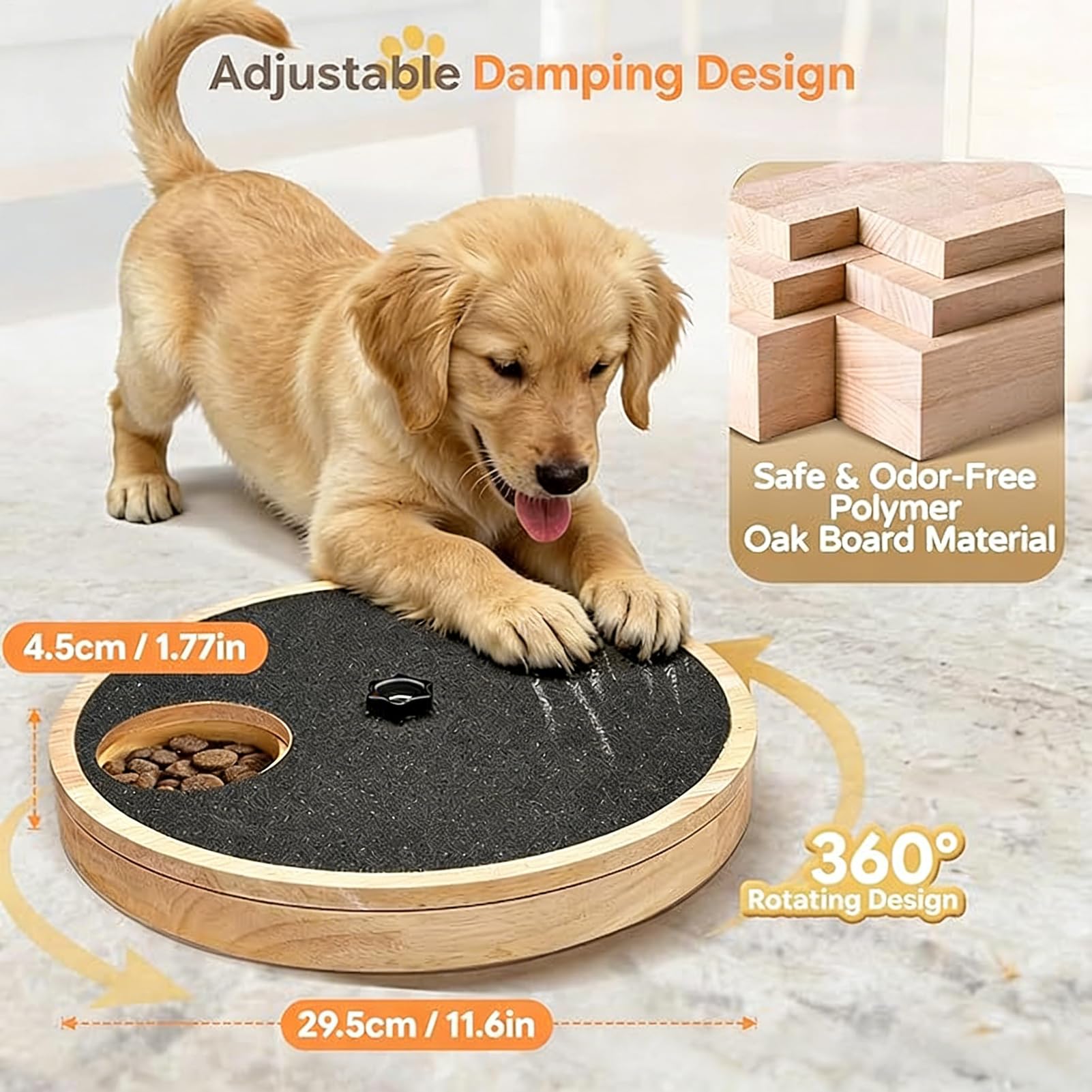 Tagliaunghie per Cani a Rotazione Gadget in legno per arricchimento | Pannello per graffi per unghie di cani Adatto per cuccioli, razze piccole e grandi, camera da , balcone,