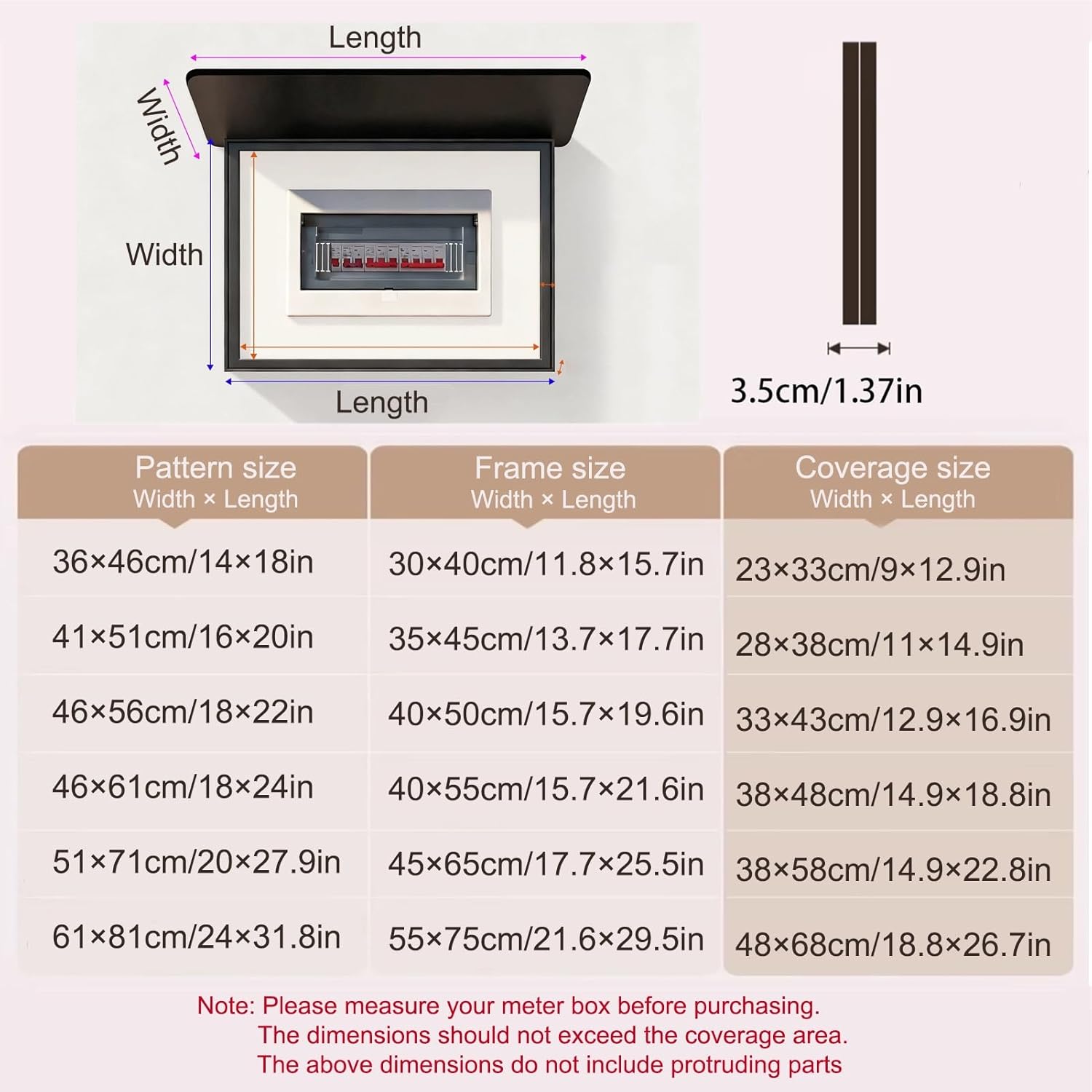 Electrical Panel Cover Decorative with Silent Wall Clock, Flip Up Fuse Box Cover, Breaker Box Covers Decorative for Tliving Room Office Cafe(Brown A,11.8x15.7in/30x40cm)