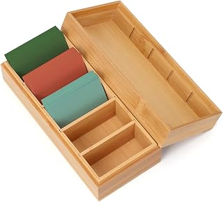 Pudełko na fiszki drewniane A8 21,7 x 9,5 x 7 cm z pokrywką – pudełko na słowniki