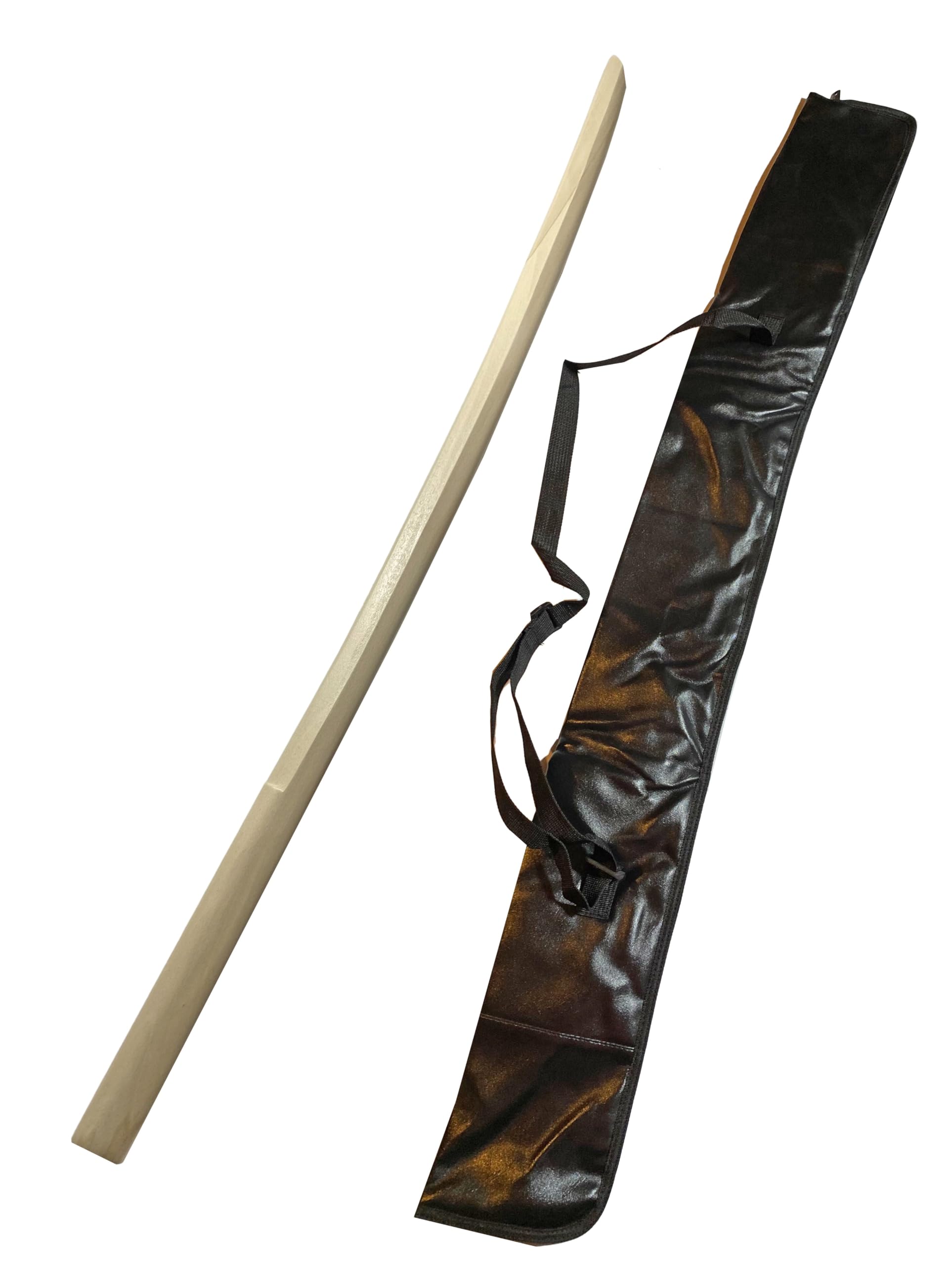 Set Bokken Weißeiche mit Waffentasche - 101 cm mit Tsuba - Japanisches Holzschwert hell - Trainingsschwert Aikido Kobudo Kampfsport