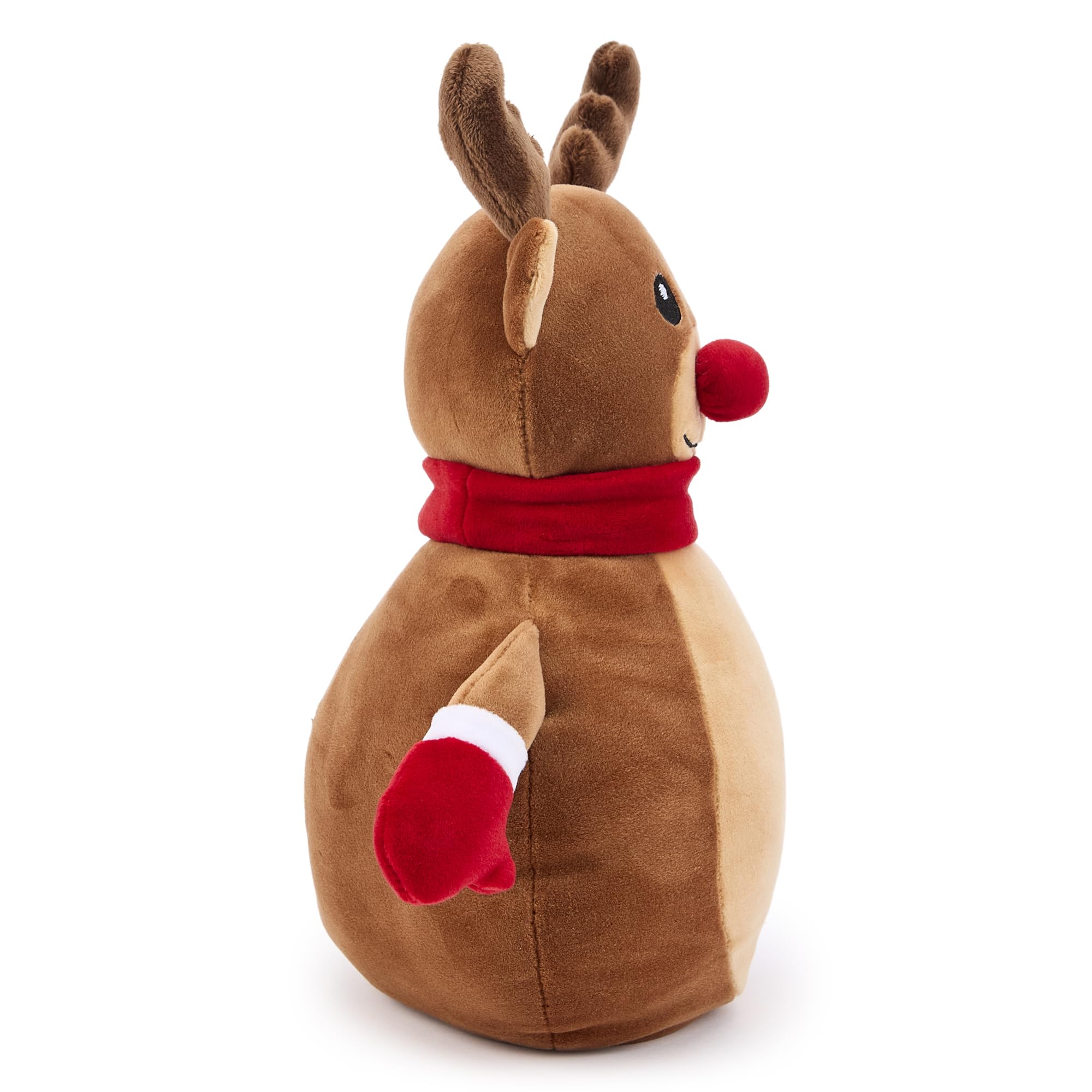 Zappi Co Reindeer Plush Toy, Soft and Cuddly Christmas Rudolph the Red-Nosed Decoration (25cm height) - Image 3
