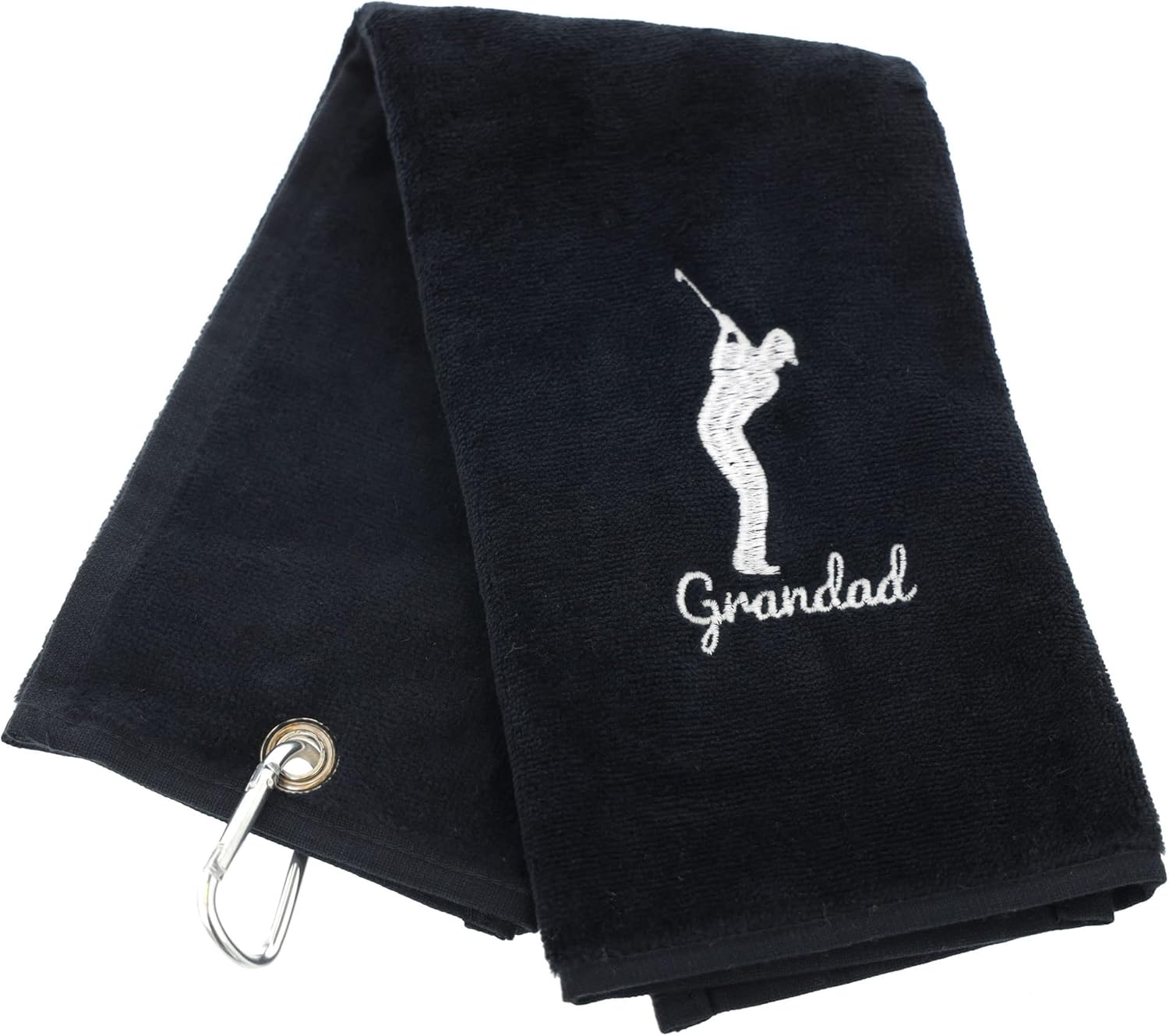 Always Looking Good Golf Towel for Grandad Black Luxury Velour 50cm x