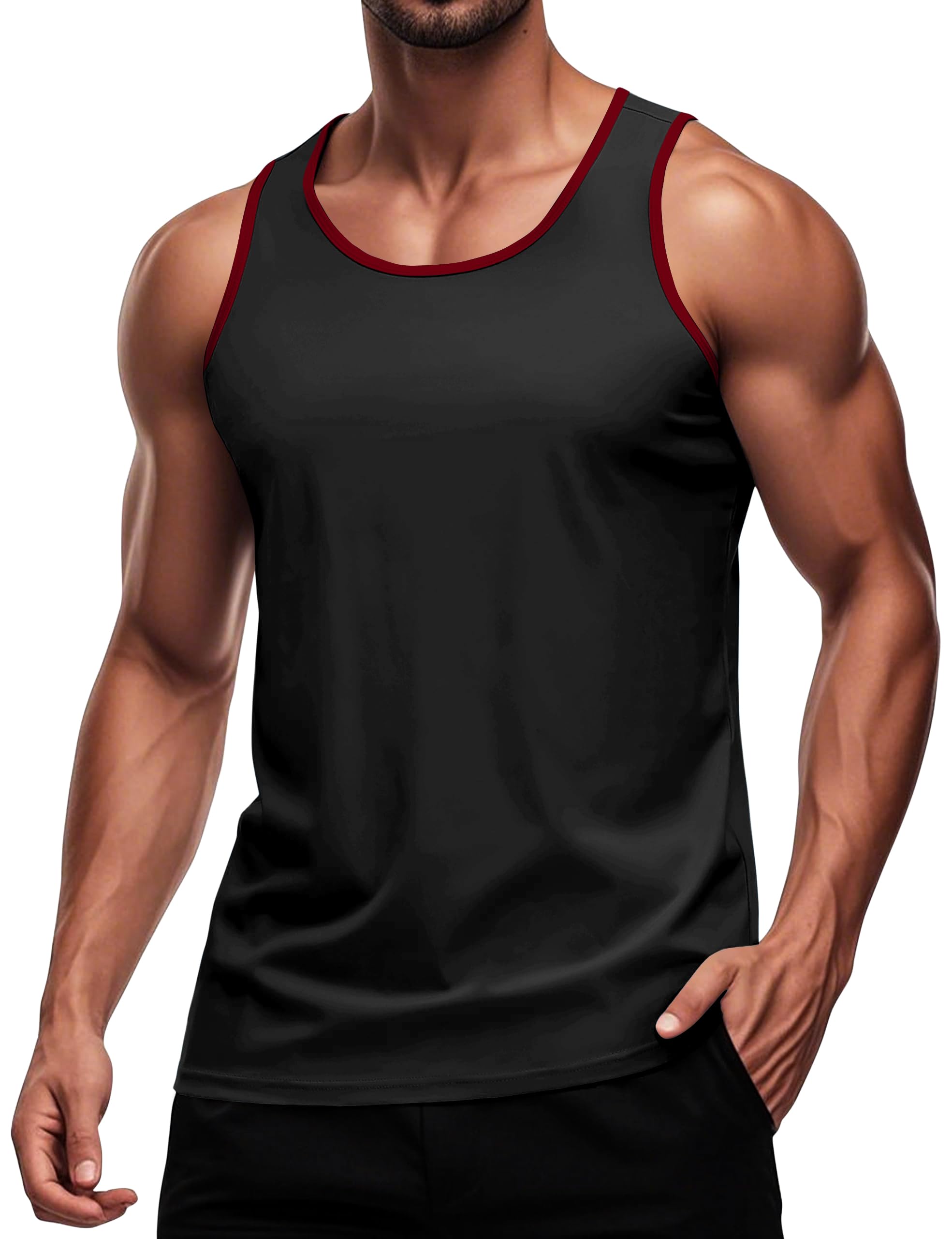 Men's Workout Tank Top Casual Soft Sleeveless Gym Muscle Shirts Bodybuilding Tee