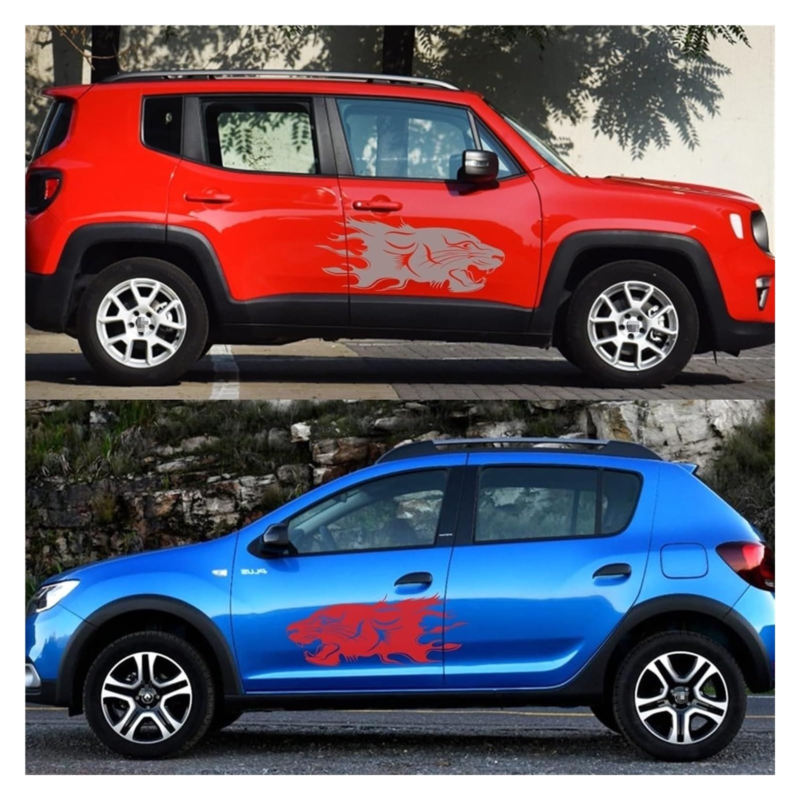 2 pezzi di adesivi sportivi in ​​vinile, decalcomanie universali for la carrozzeria e la decorazione delle ruote for lo stile esterno del camion dell'auto