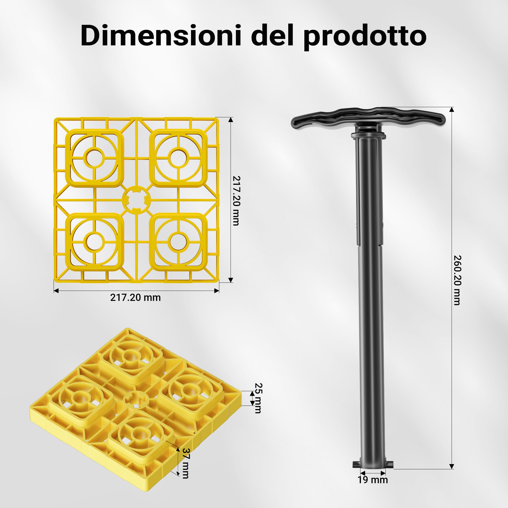 Wiltec Piastre di appoggio, Set 10 pedane di livellamento, Portata 13,5 t, impilabili, Altezza 11,4 cm, per Camper