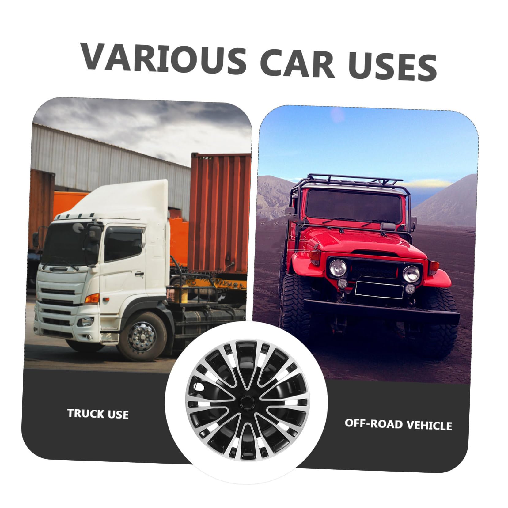 Cabilock Couvre-moyeu de Roue Décoratif pour Voiture SUV Camion Cache-moyeu Centre Jante Résistant et Pratique