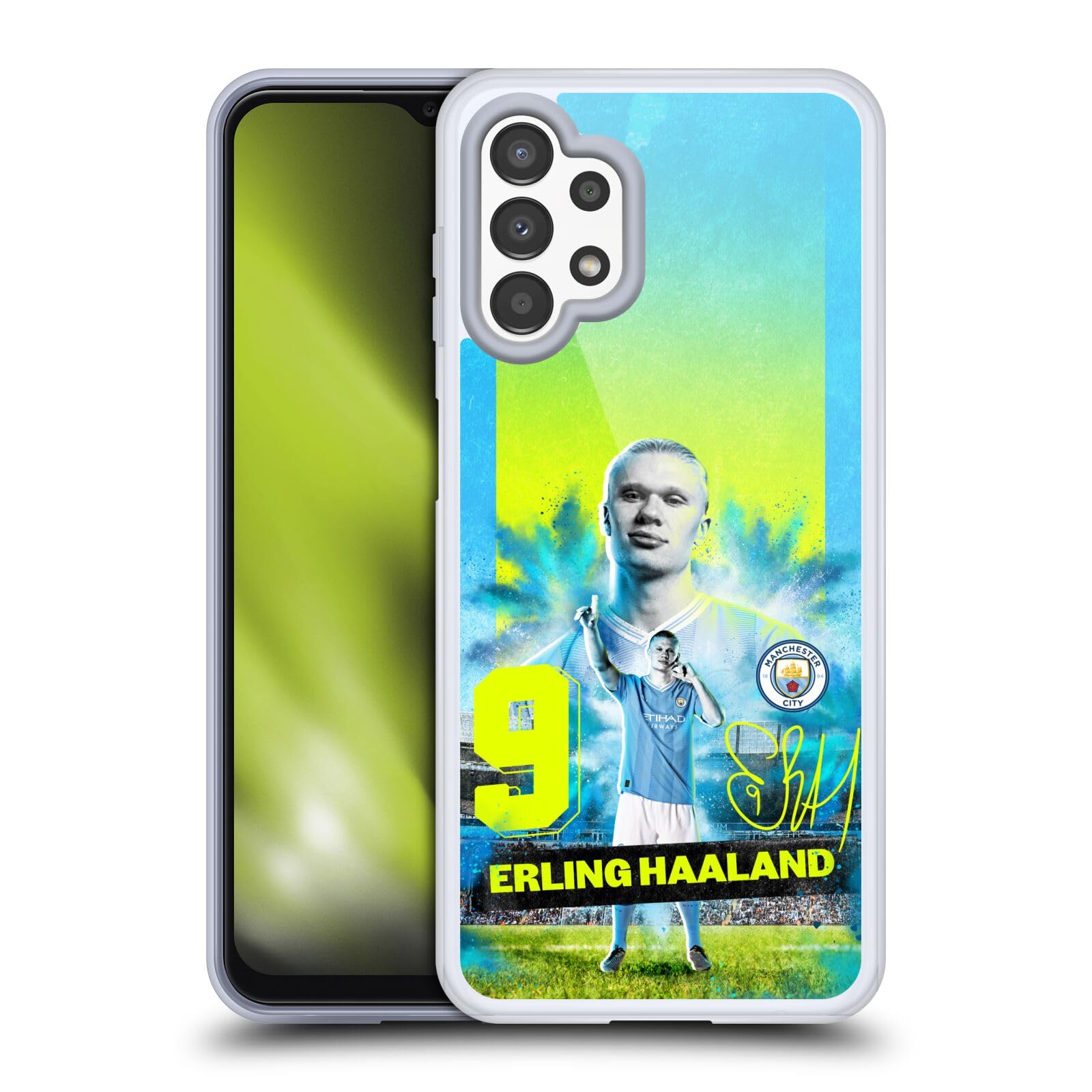 Head Case Designs Officially Licensed Manchester City Man City FC Erling Haaland 2023/24 First Team Gel Case [Military Grade Protection] Compatible With Samsung Galaxy A13 (2022)