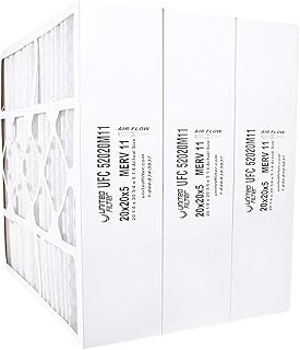 United Filter 20x20x5 Furnace AC Air Filter (Case of 3) MERV 11 Pleated Comparable to MPR 1200-1500- Dust Defence HVAC Filters (Actual Size 20-1/4 x 20-3/4 x 5-1/4) - Made in Canada