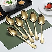 Vista 4 de Comicfs Demitasse - 12 cucharas de café expreso, cucharas de café, mini cuchara de té de acero inoxidable de 5 pulgadas, cuchara pequeña