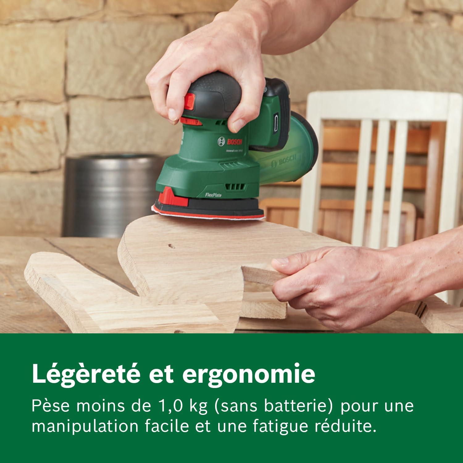 Bosch Ponceuse sans fil UniversalSander 18V-10 (livré dans un carton sans batterie ; 18V ; pour travail du bois ; 32 feuilles abrasives) – Amazon Edition