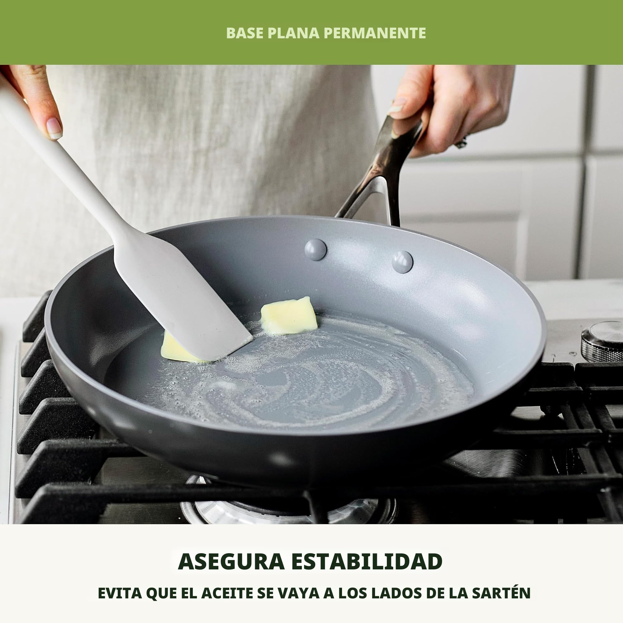 Greenpan Valencia Pro - Juego de sartenes anodizadas duras de 3 piezas, cerámica antiadherente de 8, 9.5 y 11 pulgadas, aptas para inducción, utensilios de cocina sin PFA, aptos para lavavajillas,