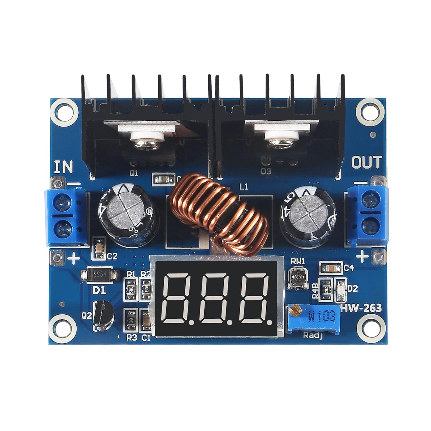 3 unids XL4016 XL4016E1 Módulo regulador de voltaje DC 4-40V 8A Regulador reductor Buck Convertidor DC Digital PWM ajustable DC-DC con pantalla LED
