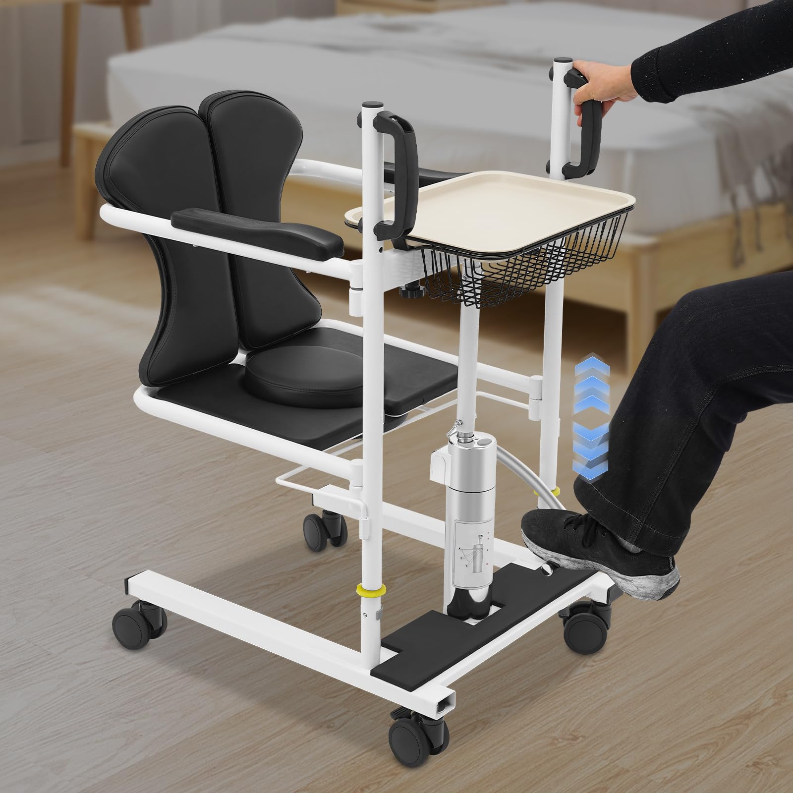 Hydrauliczny podnośnik pacjenta z częściowym siedzeniem 180°, krzesło