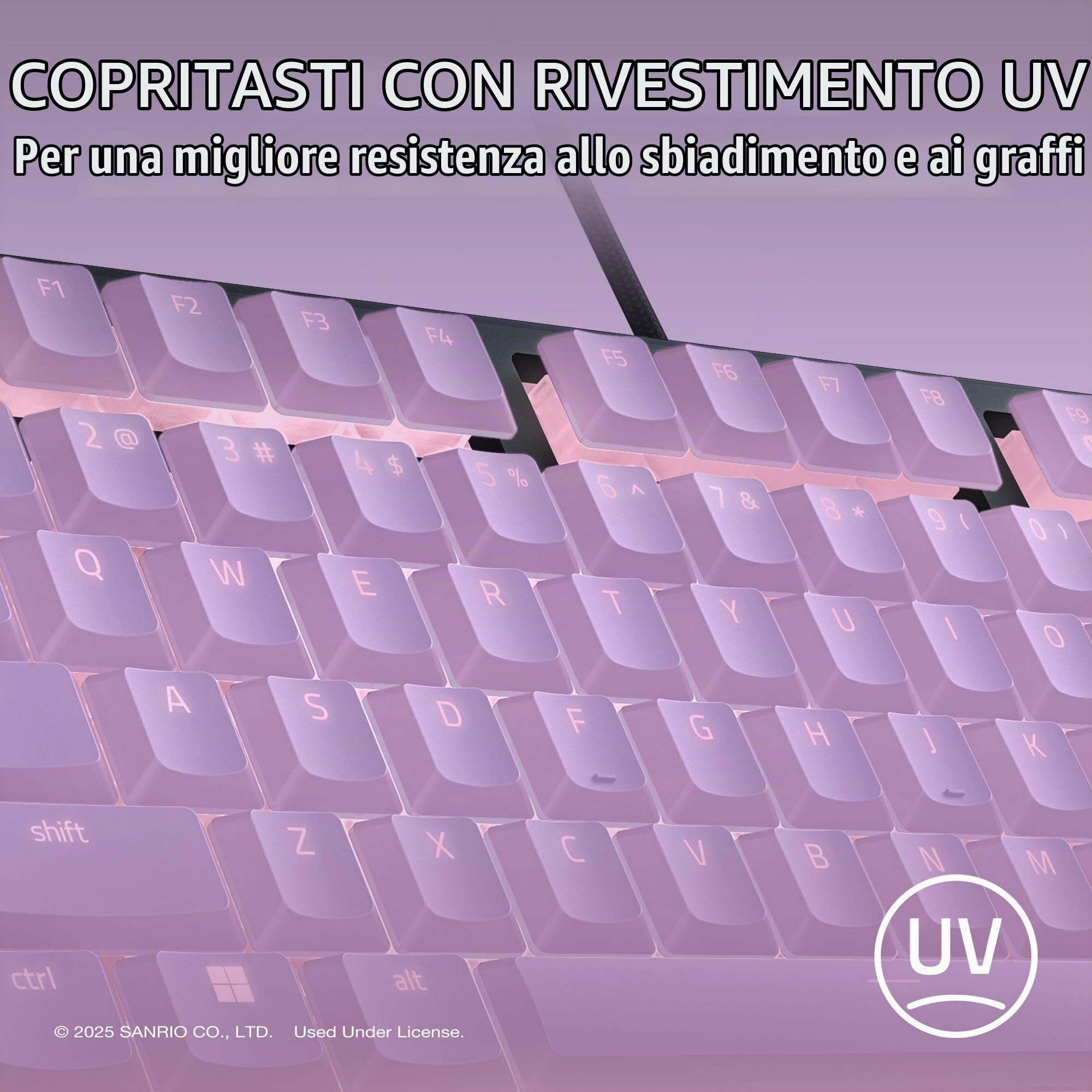 Razer Ornata V3 TKL: tasti discreti, interruttori a membrana meccanica, tasti rivestiti con UV, tasti multimediali retroilluminati, illuminazione RGB a 8 zone, poggiapolsi