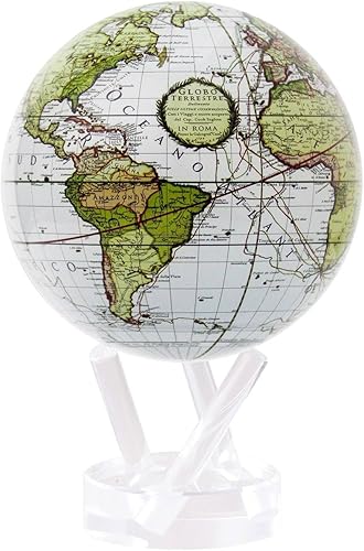 MOVA Globo antiguo terrestre blanco 4.5"