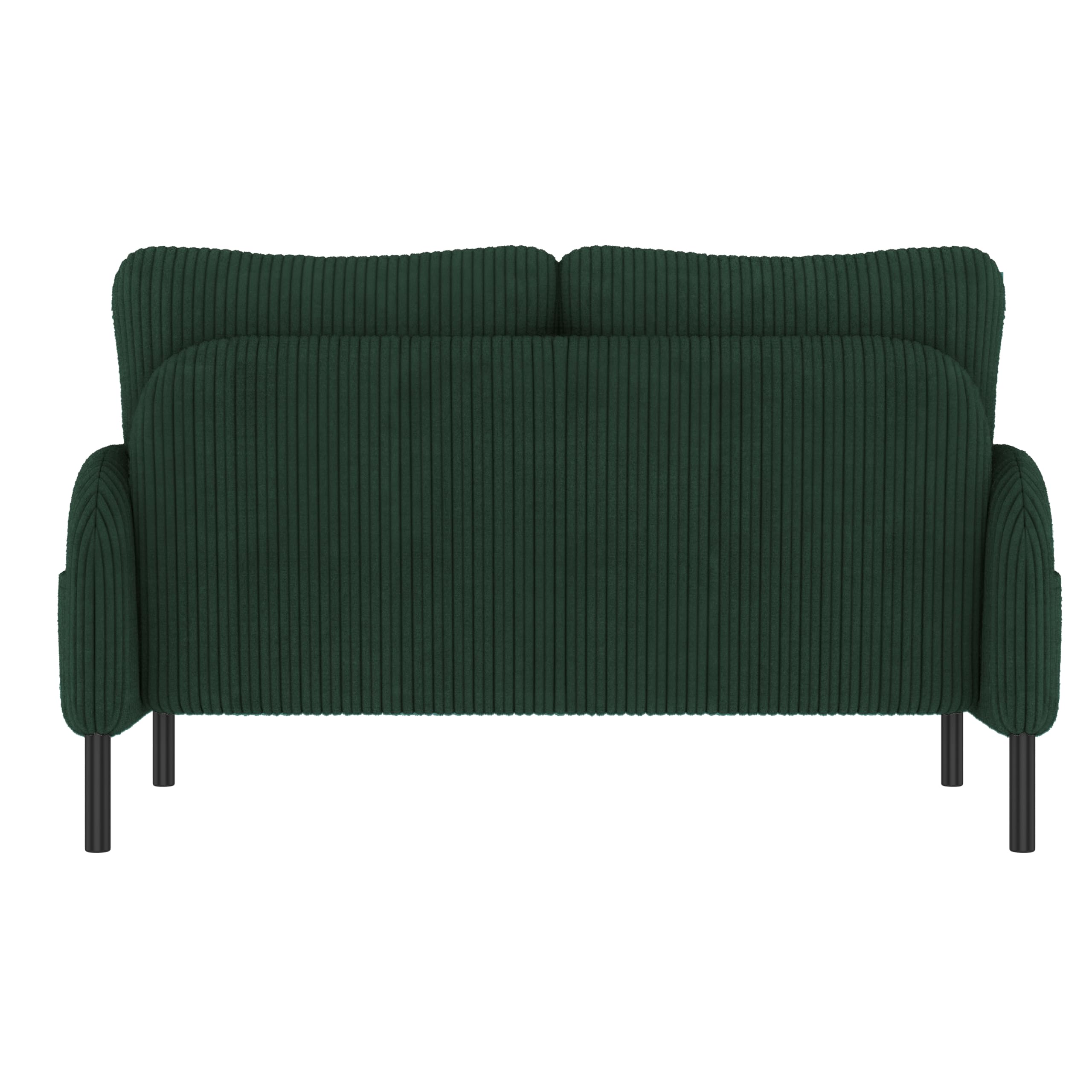 Divano a 2 posti in velluto a coste, imbottitura confortevole, schienale alto, tasche laterali, piedini in metallo, morbidezza invitante, effetto di supporto ottimale, per salotto in casa