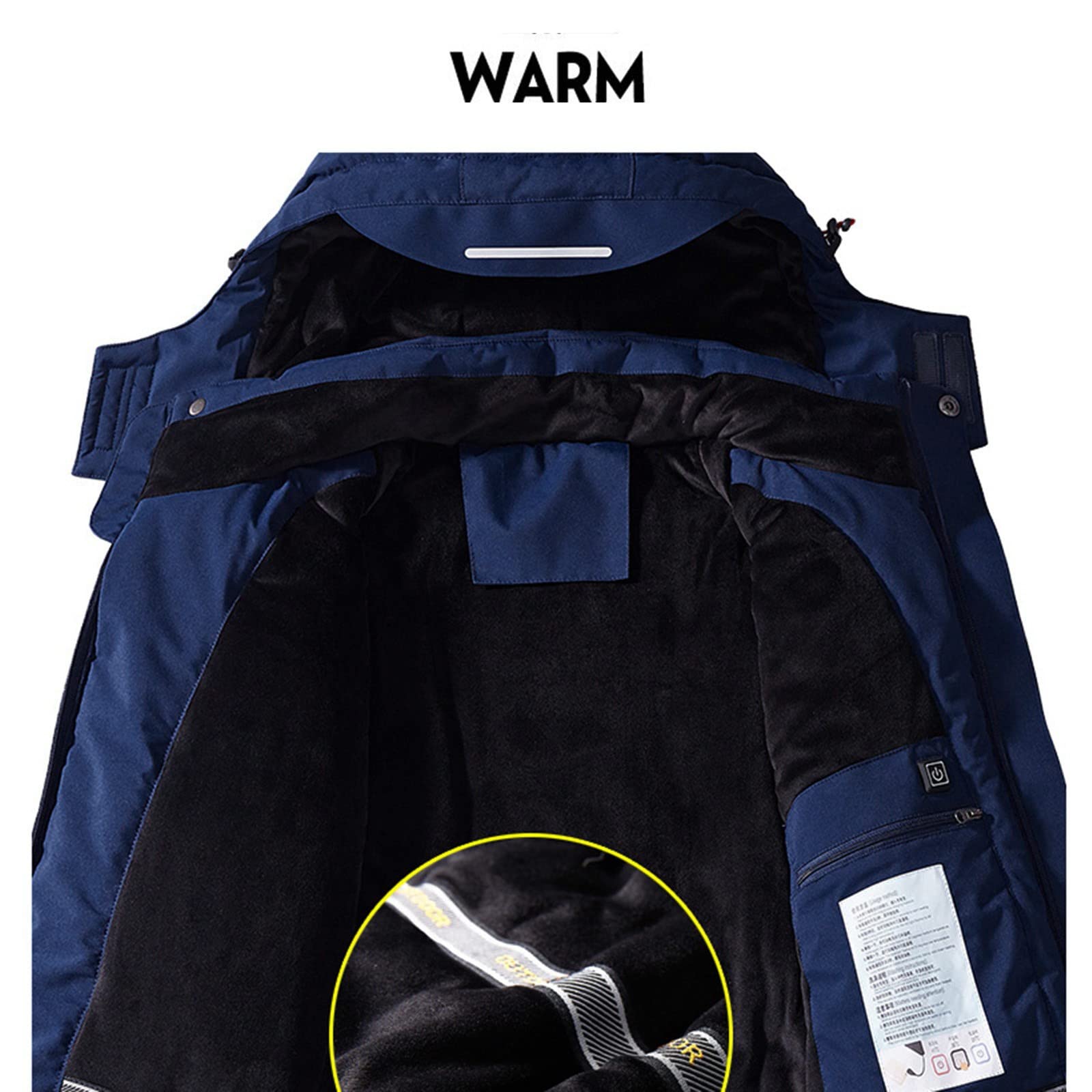 Chubasquero para mujer Chaquetas cálidas Senderismo Mujeres Zona de carga a prueba de viento Chaquetas calefactoras USB Calefacción Abrigo Hombres 3 Abrigo de mujer gab