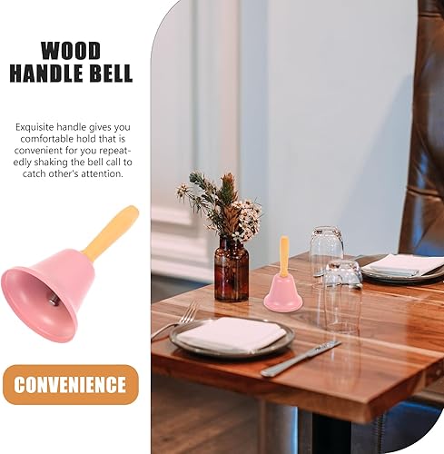 Miniatura 4 de NOLITOY Campana de mano ruidosa, campana de llamada de mano de hierro, campana de cena de 2.6 in, alarma para adultos, hogar, fiesta, restaurante,