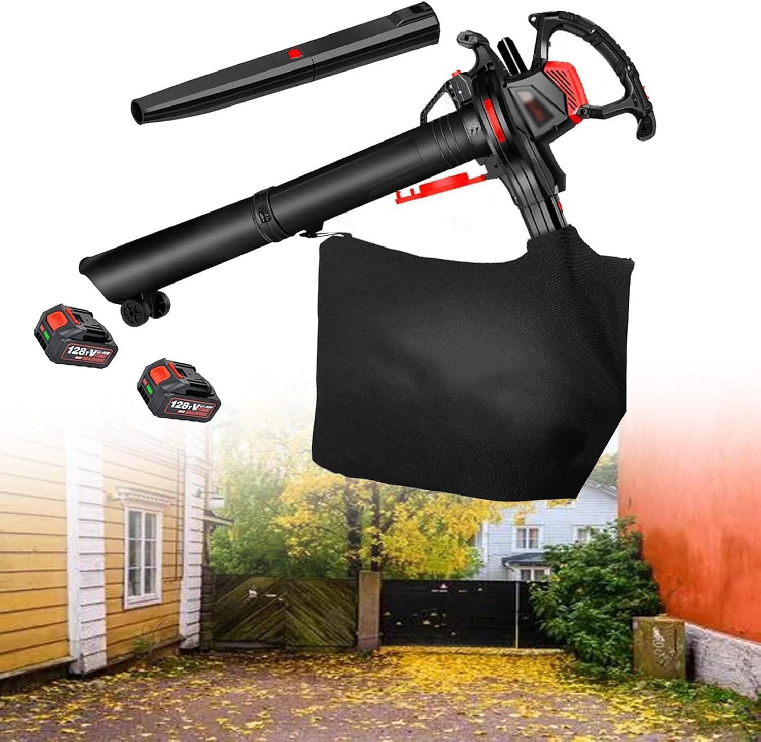 Akumulatorowa Dmuchawa Odkurzacz Rozdrabniacz 40V do Ogrodu 2batteries