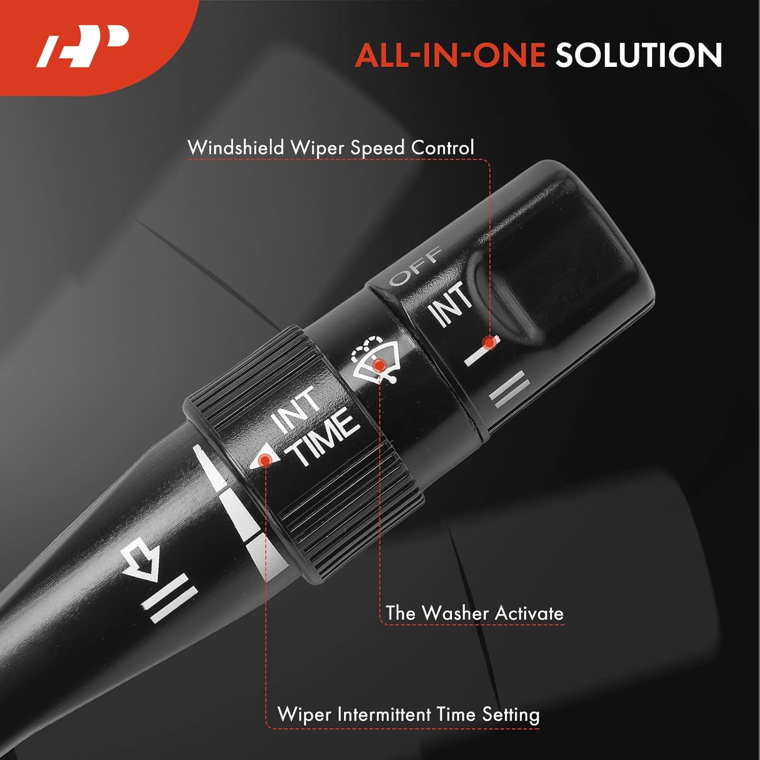 A-Premium Front Windshield Wiper and Washer Switch Lever Compatible with Honda Accord (EX/LX) 1996-1997, Prelude 1997-2001