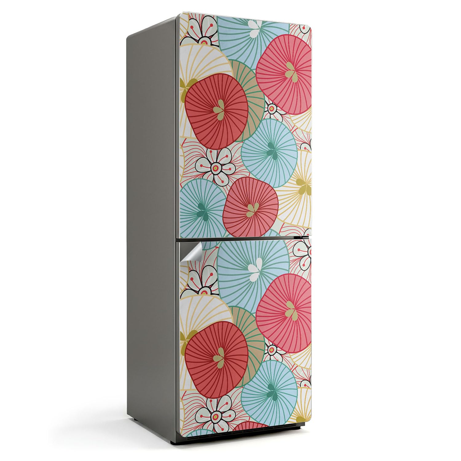 Sticker réfrigérateur floral 70x190 cm pour relooker une cuisine