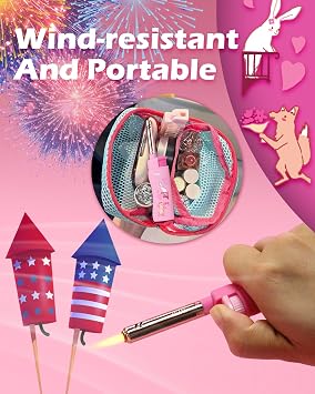 MK Lighter Collectors Edition Refillable Candle Multipurpose Jet Flame Butane with Long Wand for Indoor & Outdoor Use Gift Couples Friends Family (Polar love-5PC)