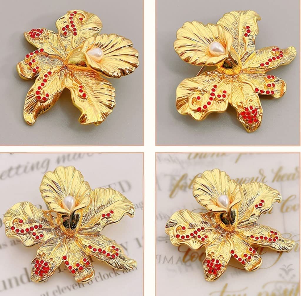 Broche Broches Broche De Flor Dorada Sensación Metálica Traje Alfileres De Solapa Broches De Flores Decoración Ramillete Pin, Joyería De Aleación Retro Regalos Broche Alfileres Accesorios De Ropa