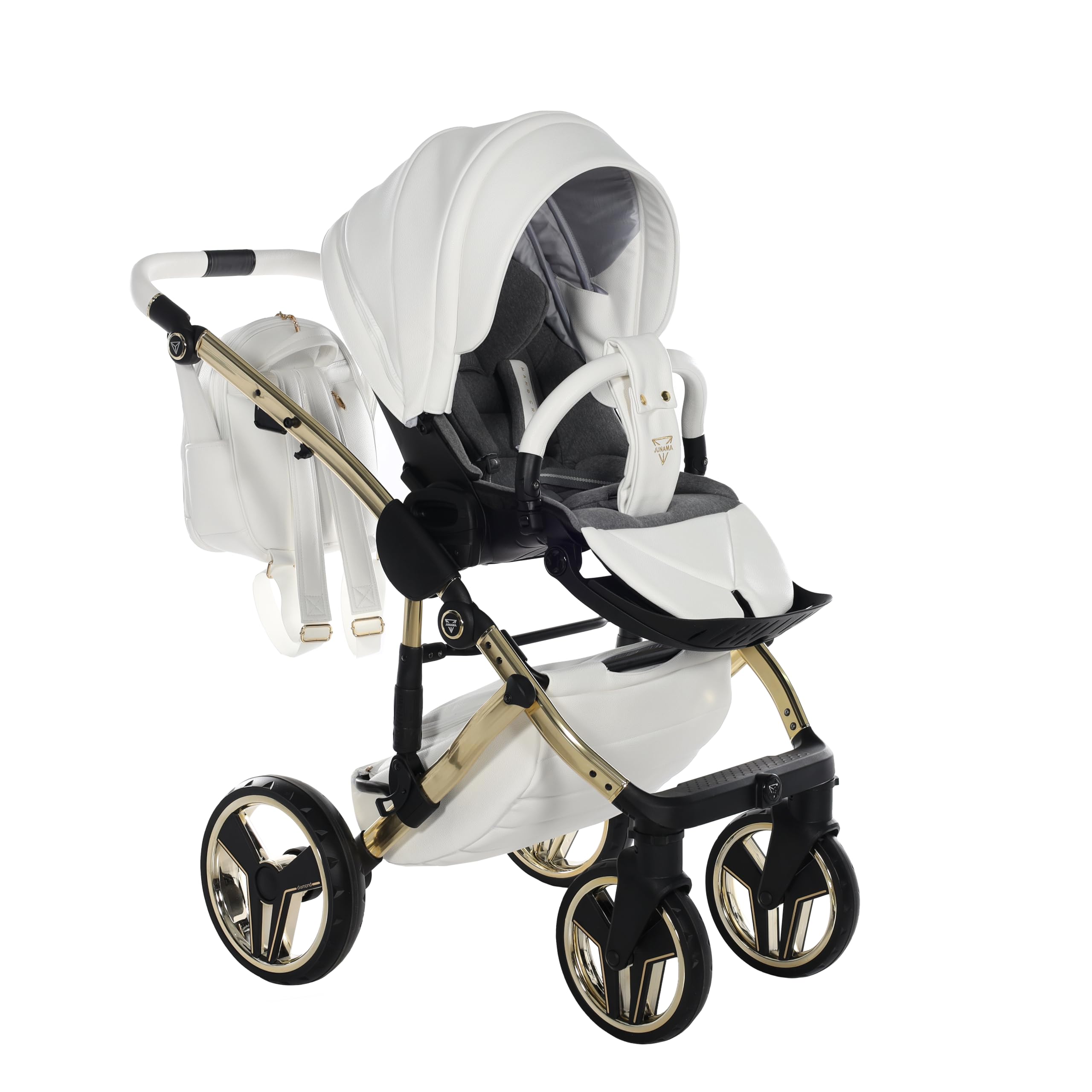 Junama Passeggino TRIO Hand Craft 08 Bianco e Oro - 2in1 3in1 4in1 + ombrellino (2 in 1)