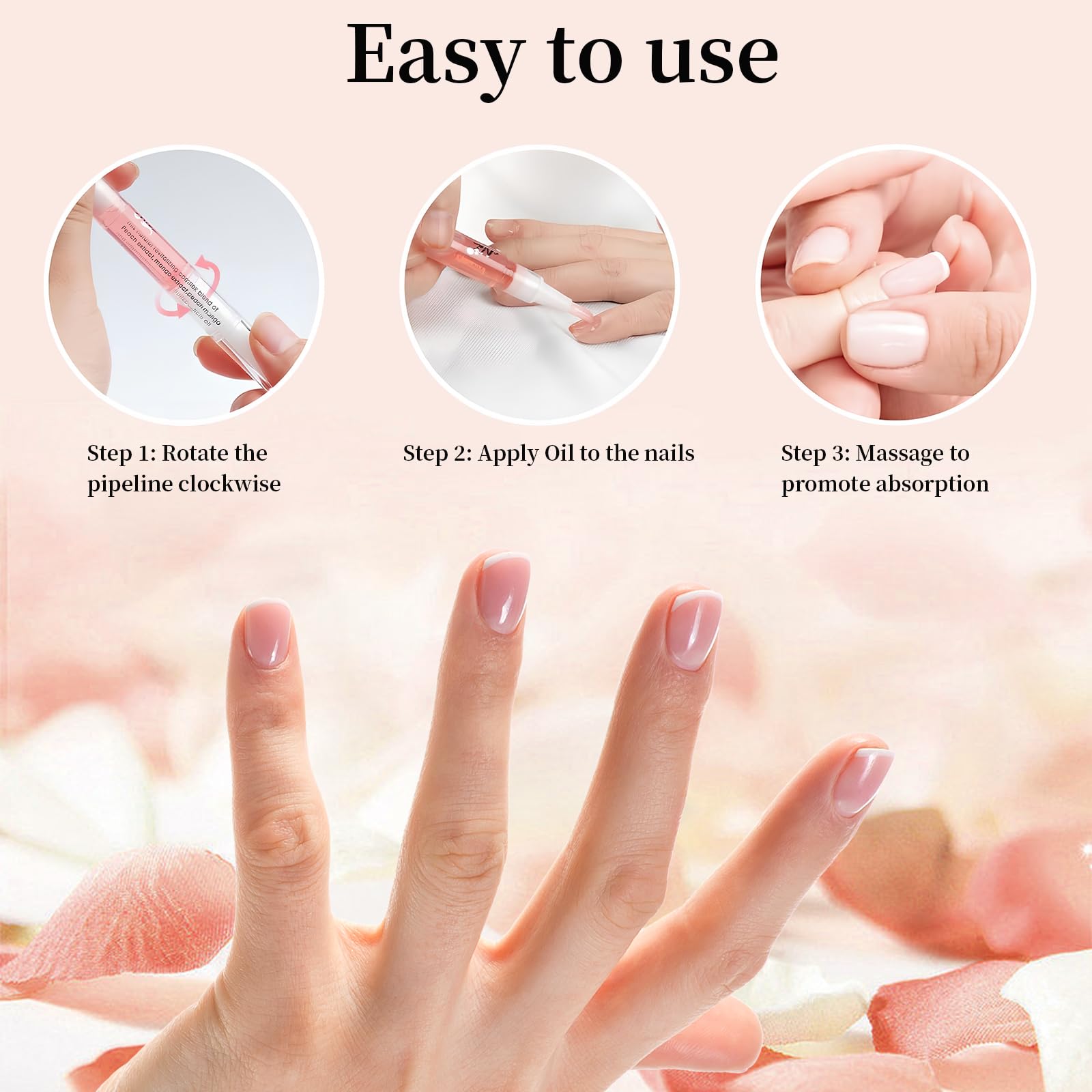 8 Pièces Huile Cuticules Ongles, 3 ml Huile A Cuticule Ongle Riche en vitamines, Extrait De Plantes Naturelles Pour Les Ongles Secs, Squameux, Fissurés Et Barbelés, 18 X 1.2 Cm