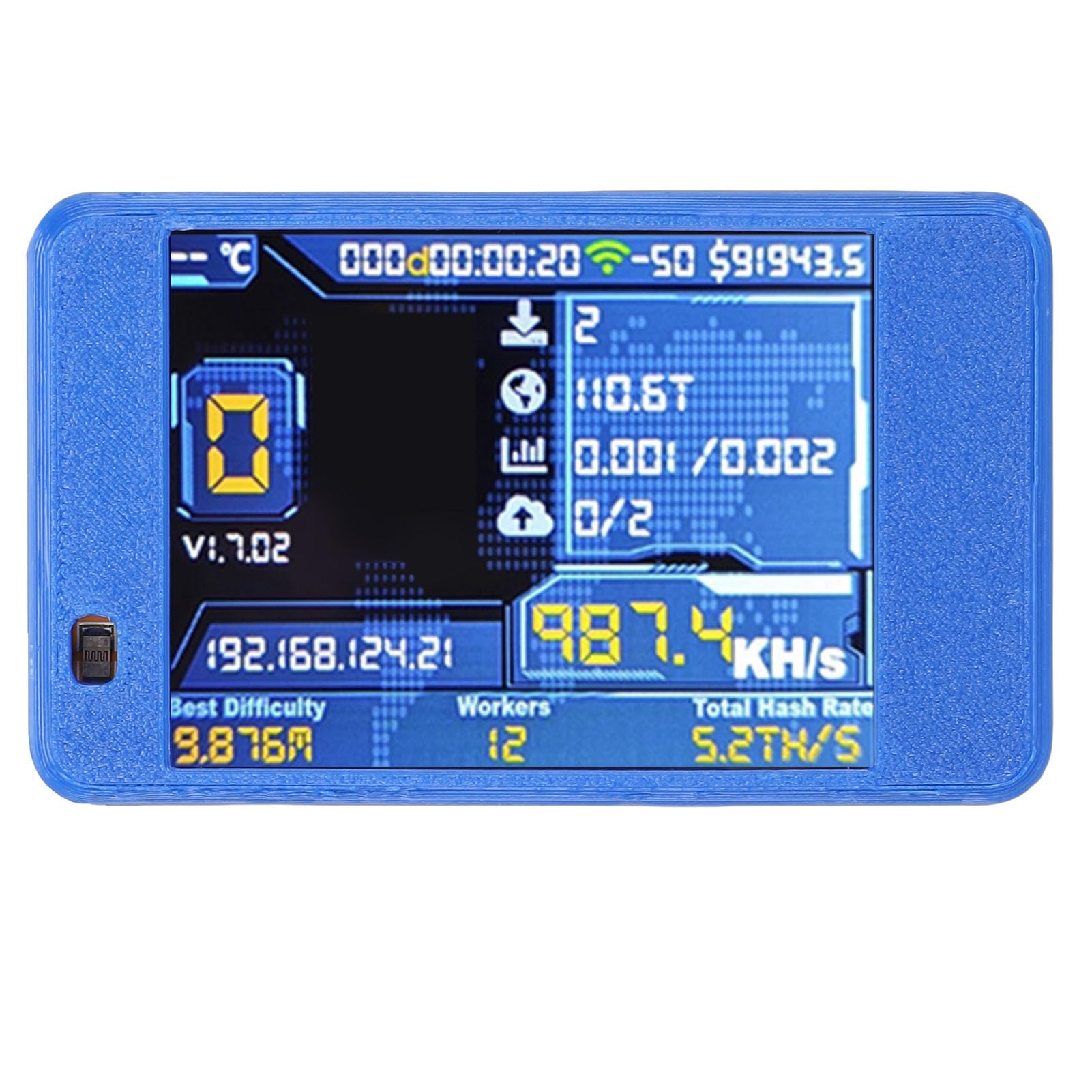 Płytka Rozwojowa z Ekranem Dotykowym o Przekątnej 2,8 Cala z Dwurdzeniowym WiFi Bluetooth, obsługą MCU ESP32 DOWD V3, szybkością Mieszania 1060 KH/s, funkcją Plug and Play dla (BLUE)