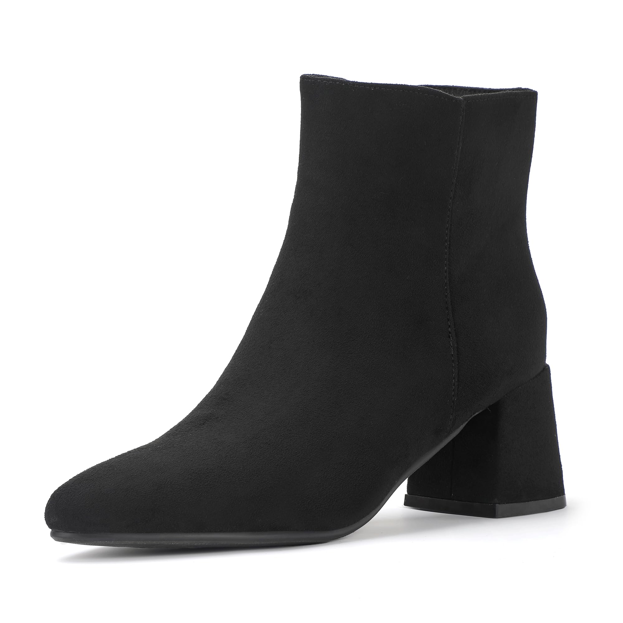 IDIFU IN2 Ankle Boots for Women Low Short Chunky Block Heel Boot Fall Pointed Toe Dress Booties Ladies