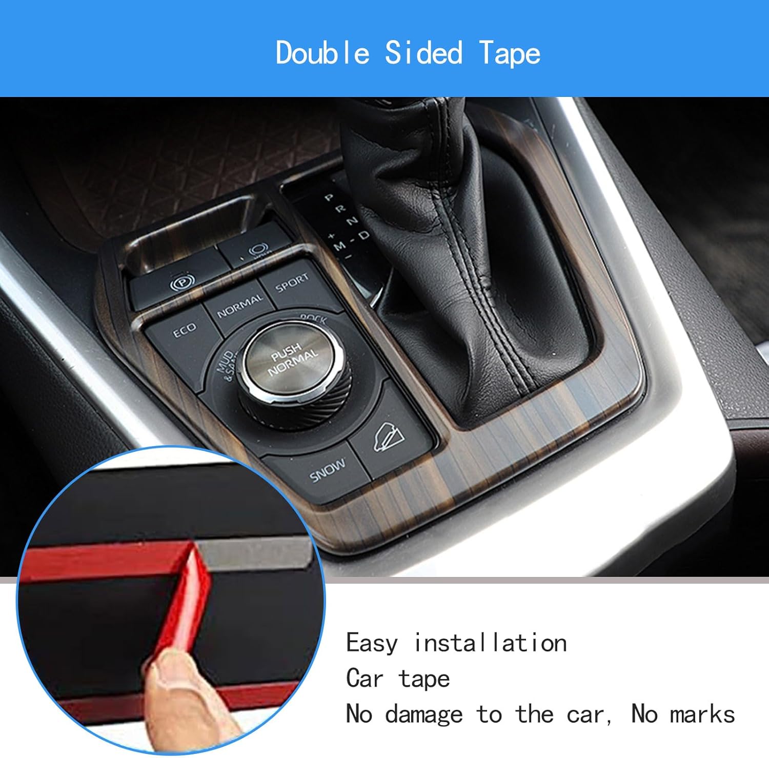 Car Accessories Compatible with Toyota RAV4 2025 2024 2023 2022 2021 2020 2019 Center Console Gear Shift Transmission Box Panel Cover Interior Frame Trims ABS 2PCS(Peach Wood Style)
