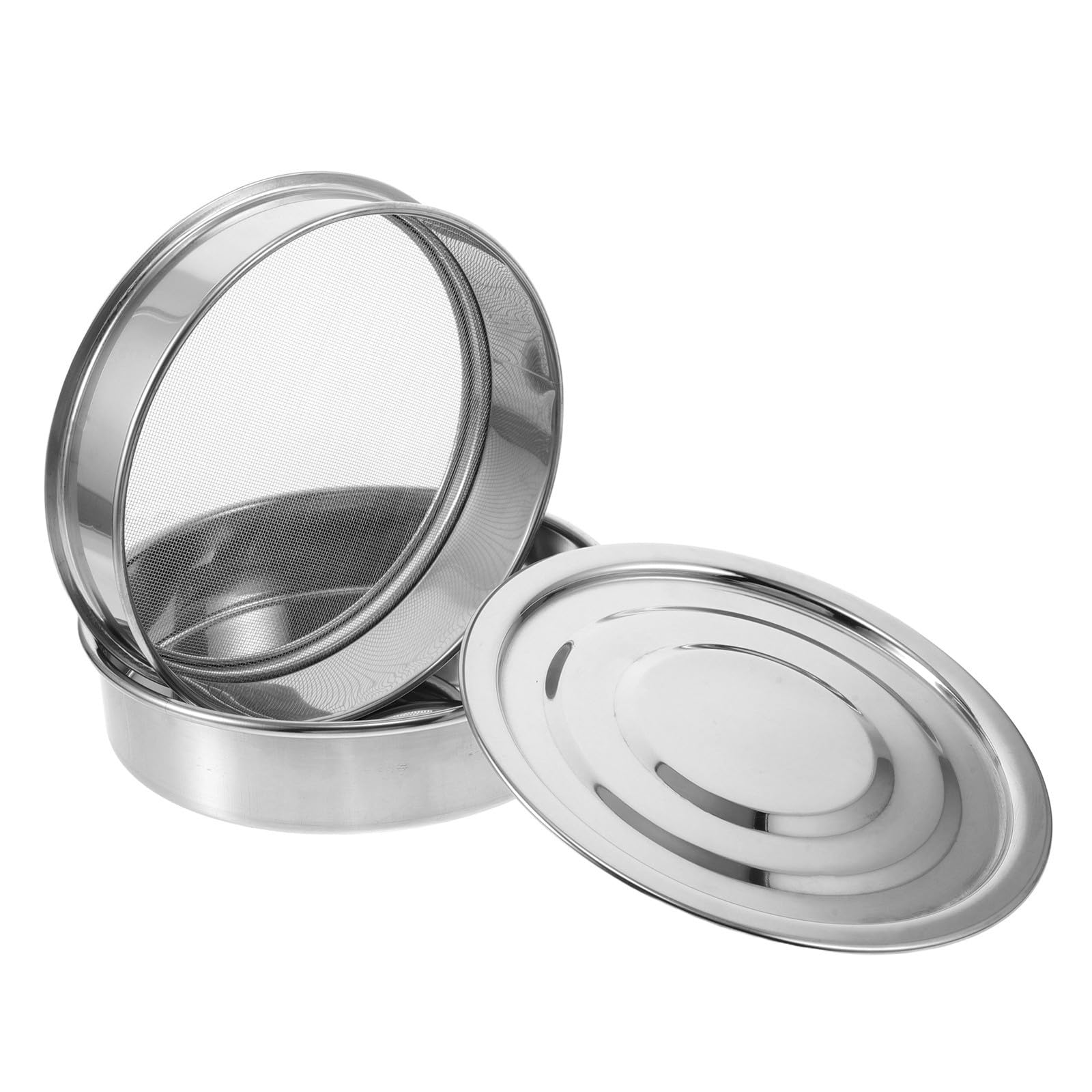 Lurrose Edelstahl Anzuchtschalen mit Deckel und Gitter Stapelbare Runde Keimschalen für Brokkoli und Weizengras Kompakt und Einfach zu Kultivieren für Küche und Gewerbe