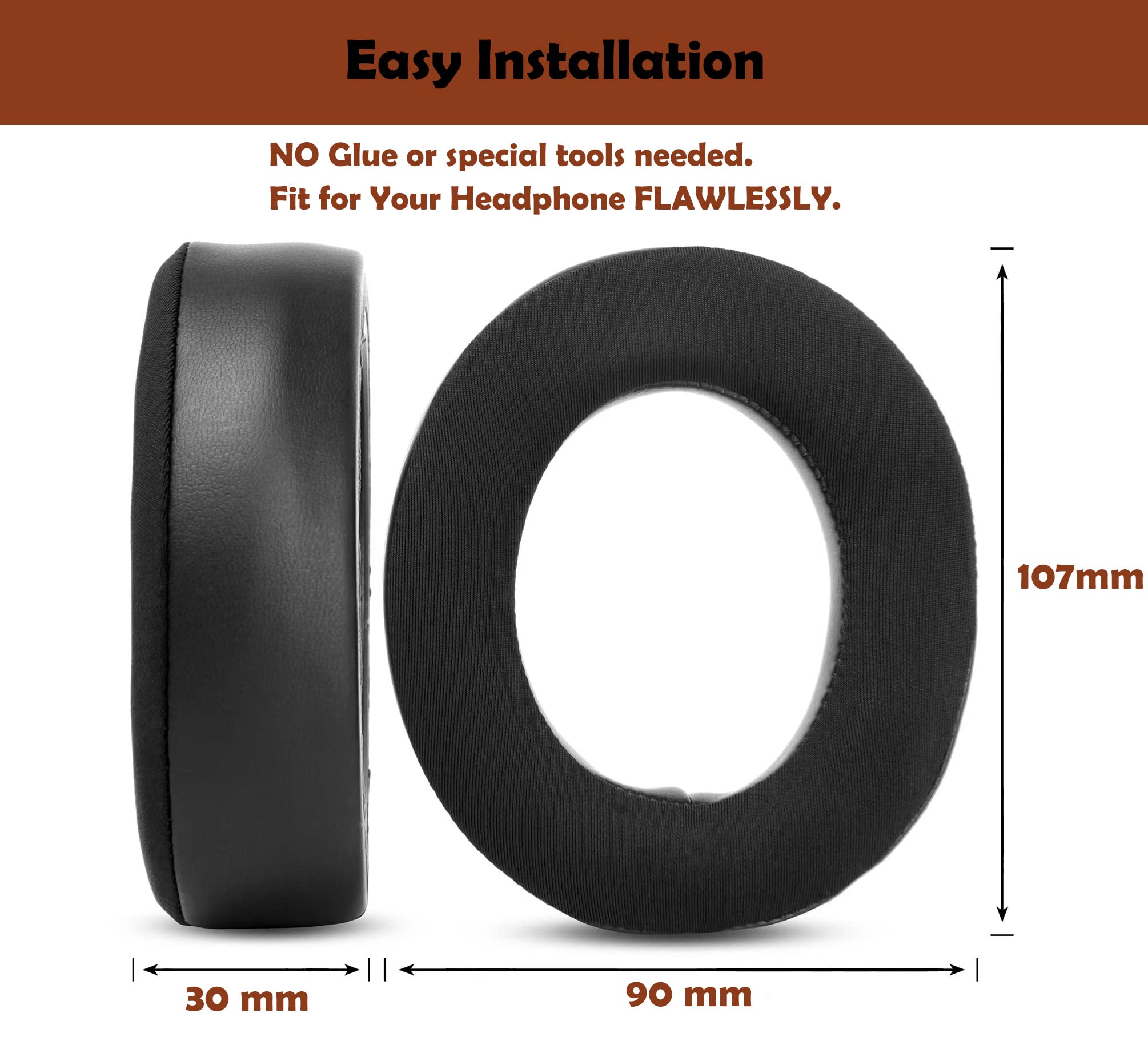 Memory Foam Ohrpolster Für Corsair HS70/60/50 Pro – Dickes Stoff-Ersatz-Kissen Mit Klettverschluss