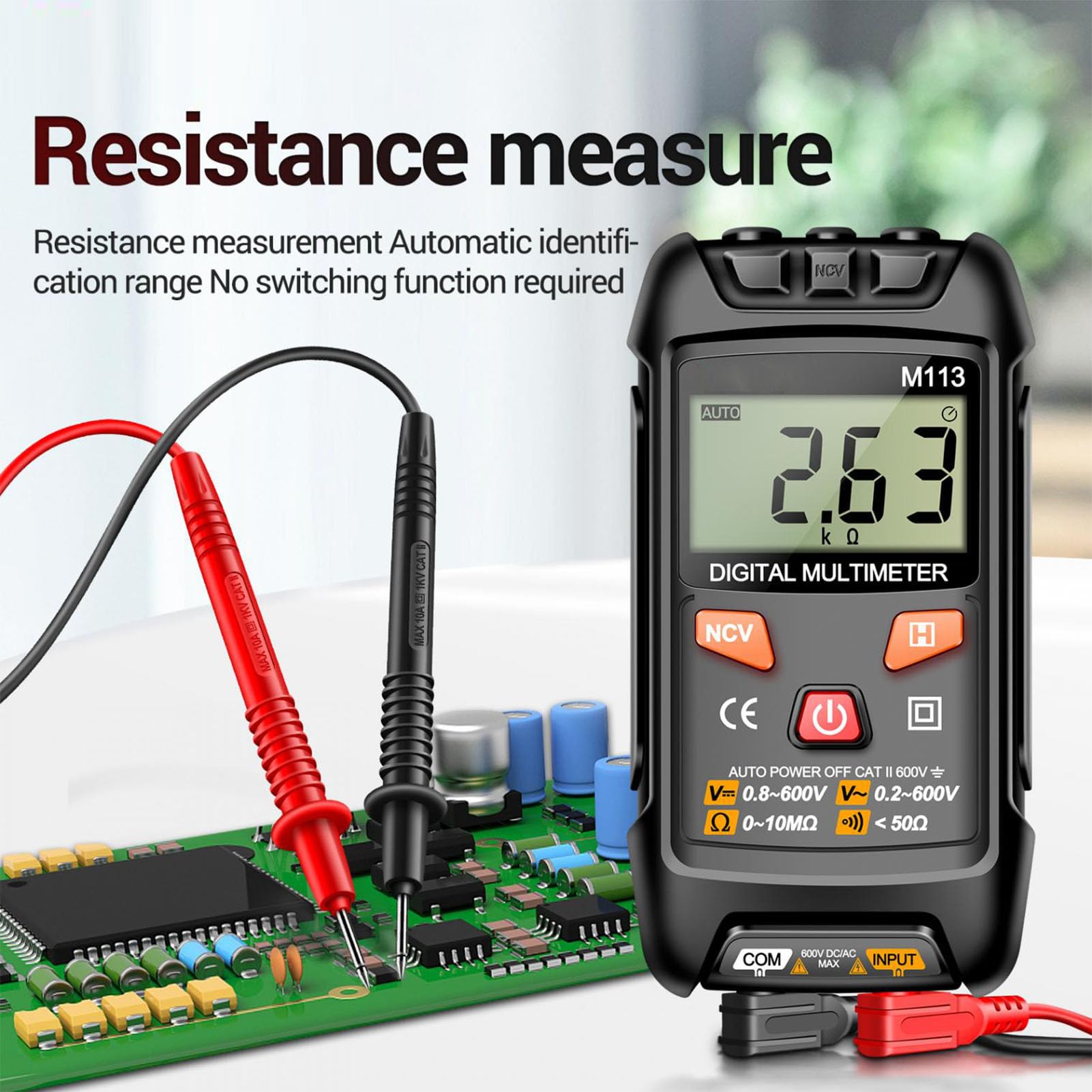VC3266L+ Digitales Zangenmessgerät – NCV-Sensor, Berührungslose AC-Messung, Durchgangs- & Diodentest, Für Elektro-Wartung