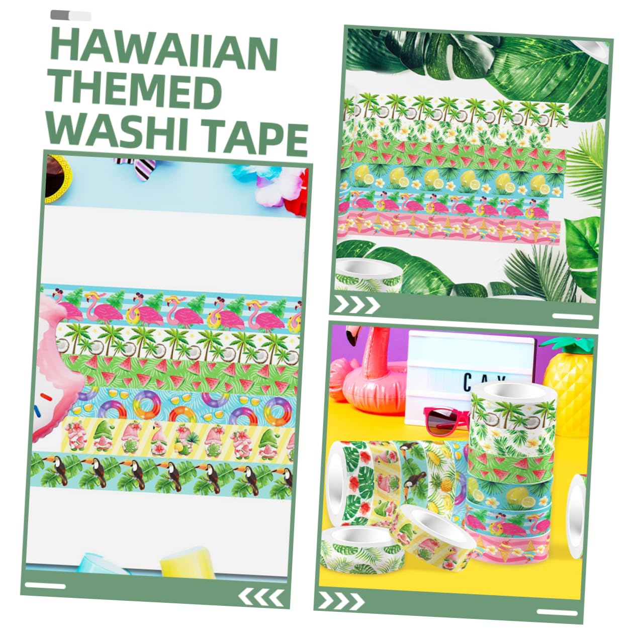 SEWACC 60rollos Cinta Washi Para Scrapbooking De Cinta Color Verde y Estampados Para Manualidades y Decoración De