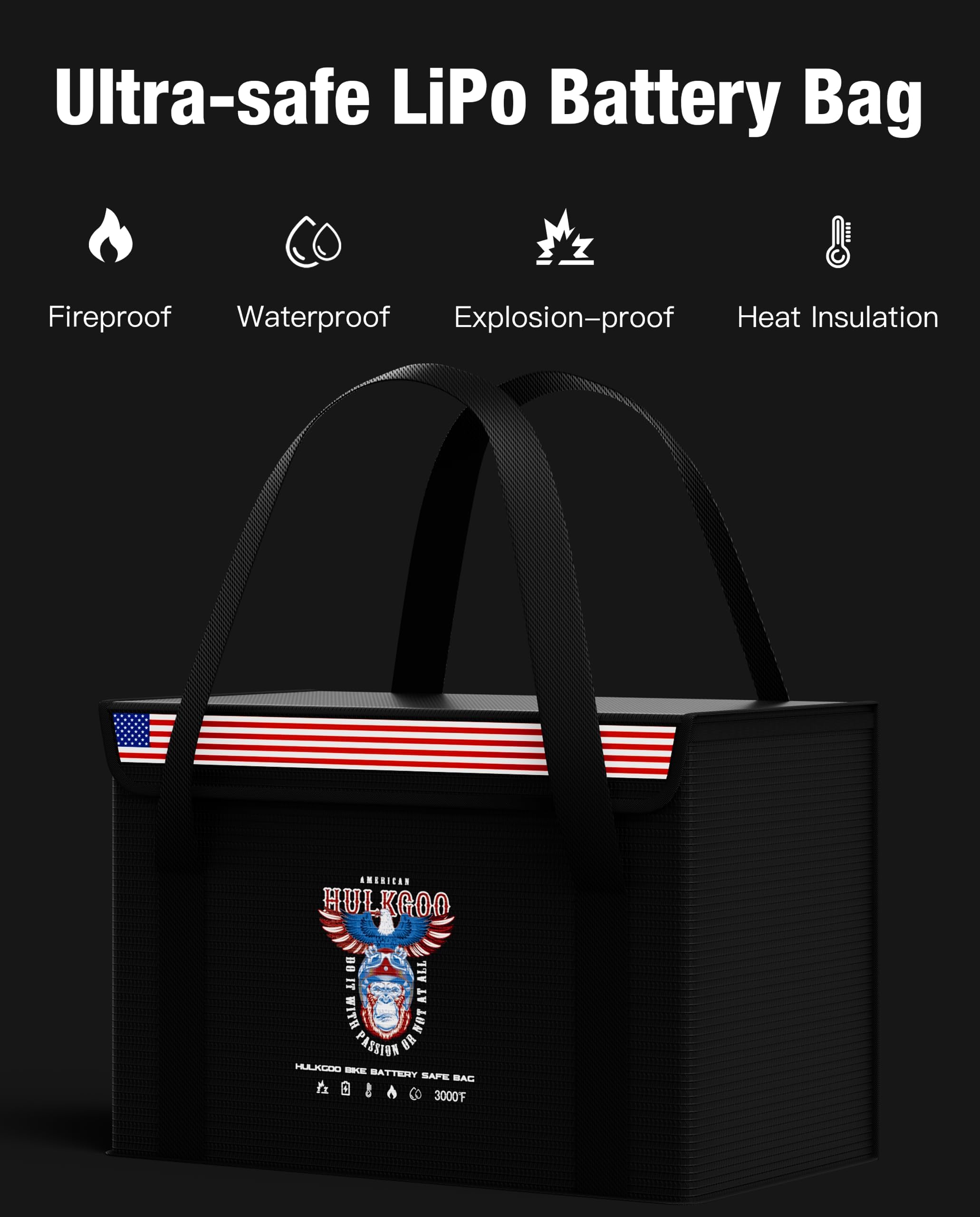 Bolsa segura para batería de 12 V 100 AH, bolsa de lipo ignífuga, bolsa de almacenamiento a prueba de explosiones, 2 paquetes