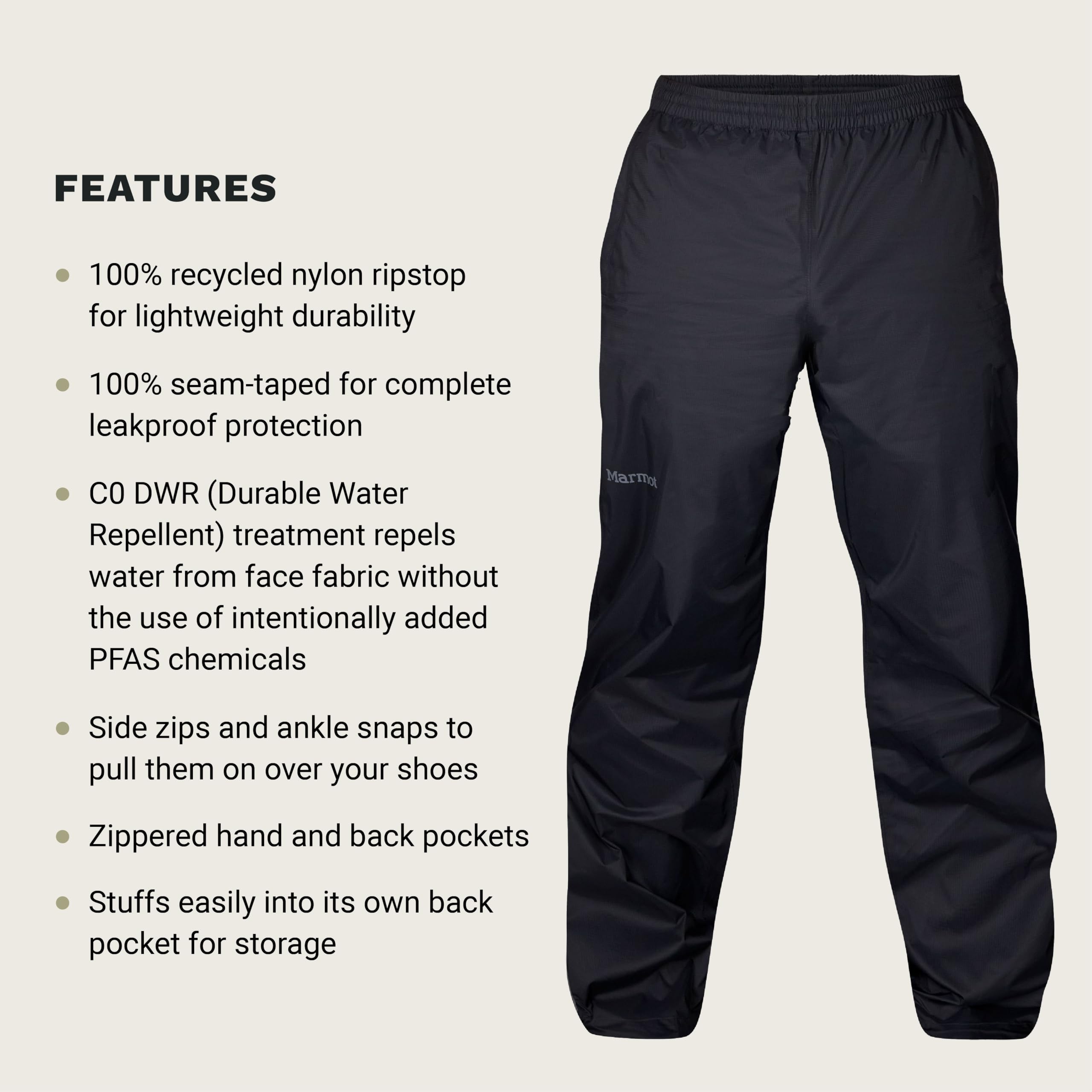 Marmot Herren wasserdichte Hose, atmungsaktive Überziehhose, leichte Regenhose, Winddichte Trekkinghose, ideal für Wandern Precip Evo Pant