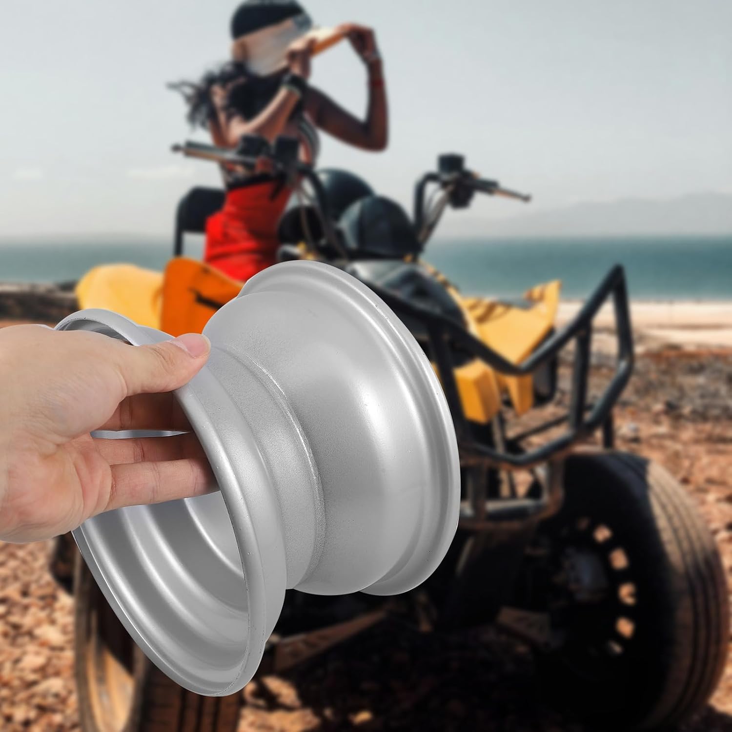 MAGICLULU Atv Wheel Rim Replacement Rim Steel Hub 16x8-7 Inch 3 Holes Compatible with 50-125cc Atv Go Kart for-road and Sand Surfaces
