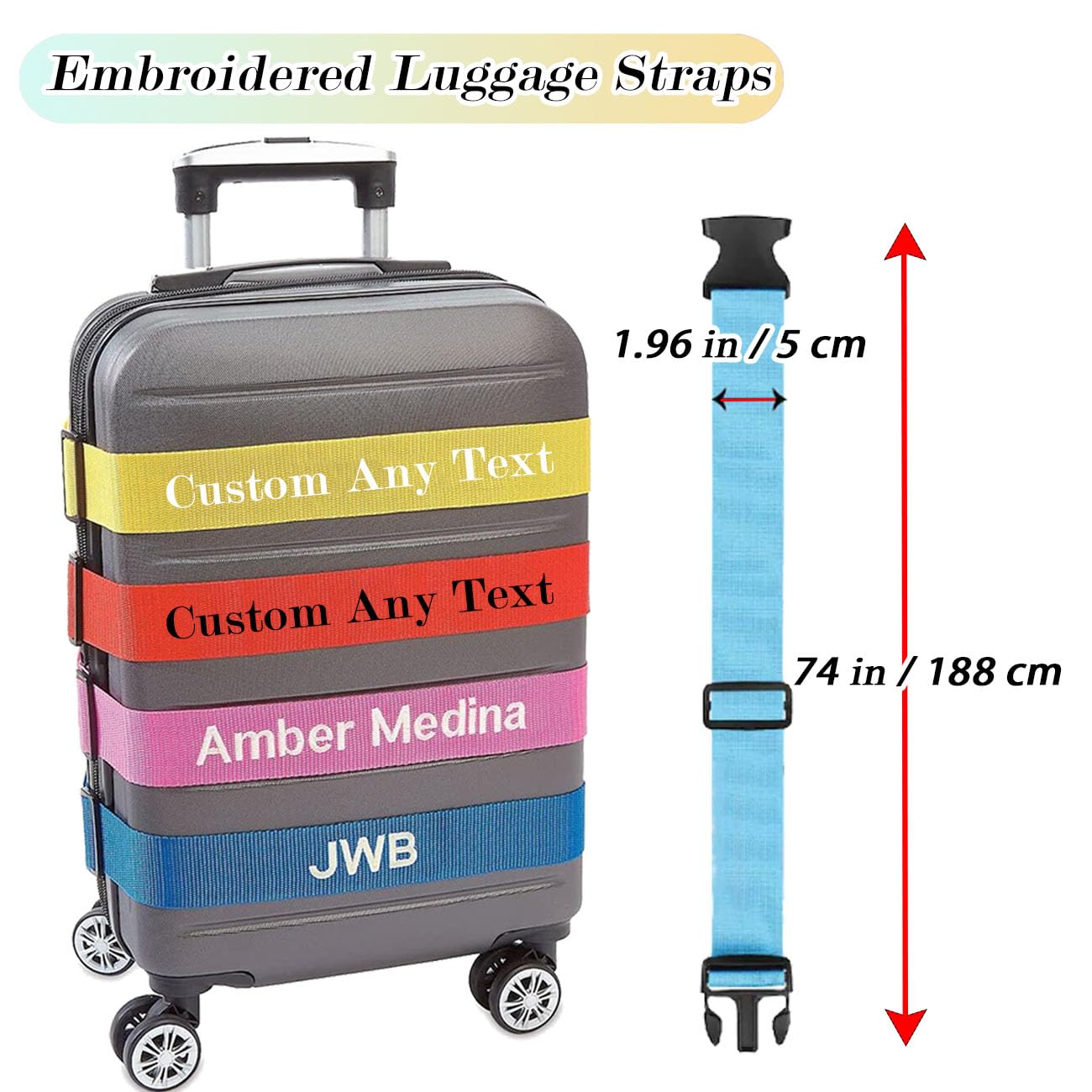 Amazon.com: VectWaby Personalized Luggage Straps, Customized