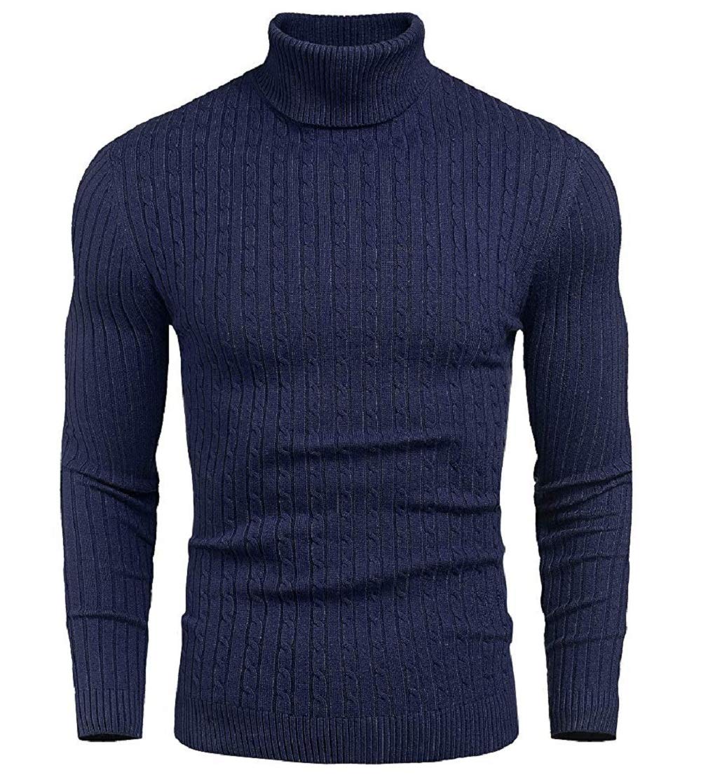 Mens Cotton Turtle Neck Sweater-image-3